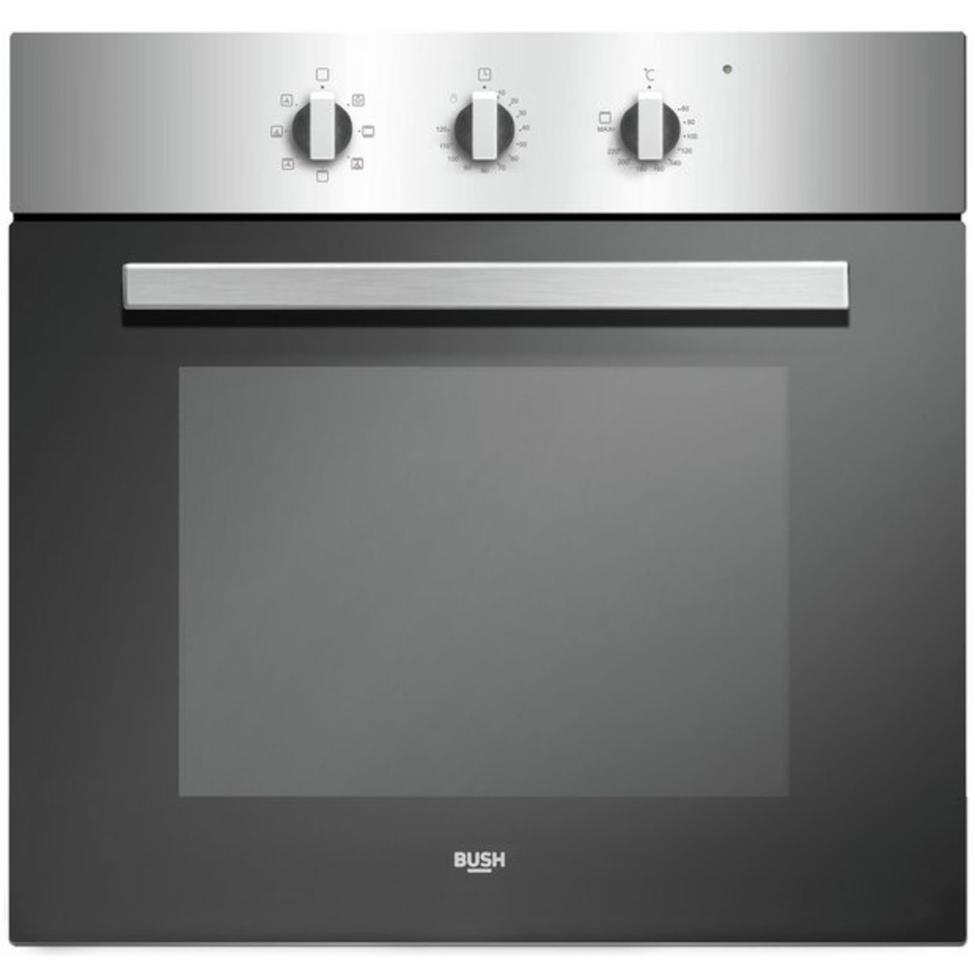 + VAT Grade B Bush BIBFOSA Built In Single Oven - 63 Litre Capacity - Easy Clean Enamel Interior -