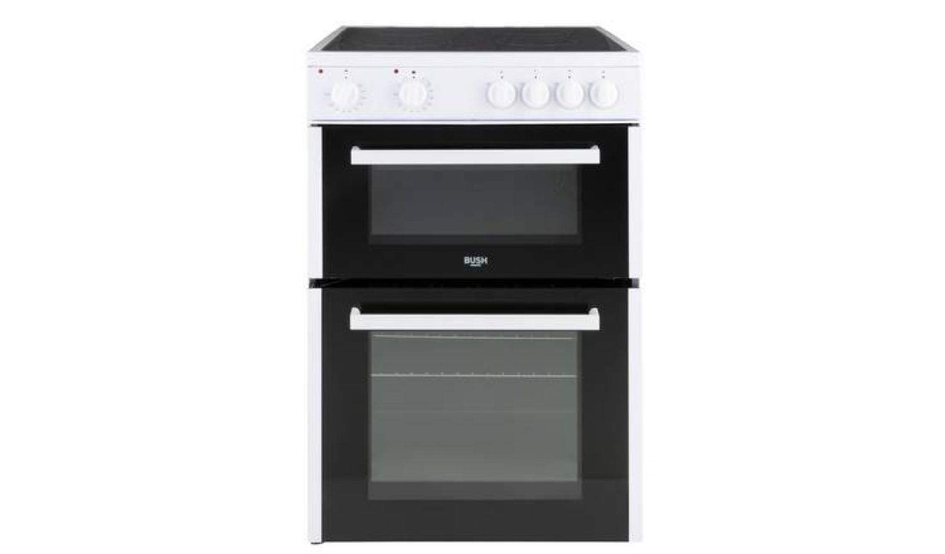 + VAT Grade B Bush B60TCWX 60cm Twin Cavity Electric Cooker - Four Ceramic Cooking Zones - Oven