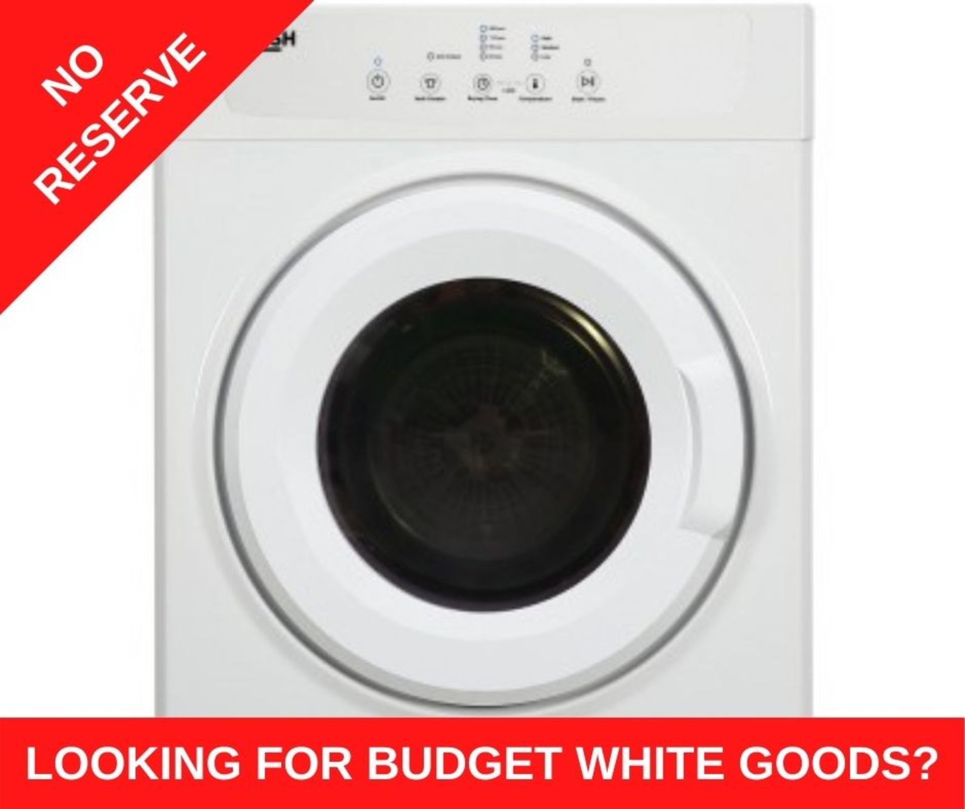 + VAT Grade A/B Bush TDV7NBW 7KG Vented Tumble Dryer -3 Heat Settings & 10 Drying Programmes -