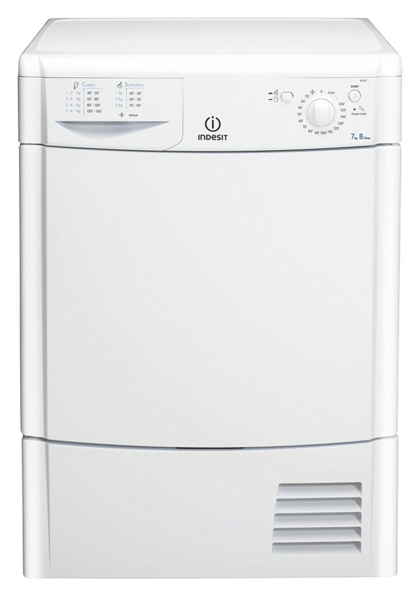 + VAT Grade A/B Indesit IDC75 7KG Condenser Tumble Dryer - 15 Drying Programmes - Up To 35 Adult T