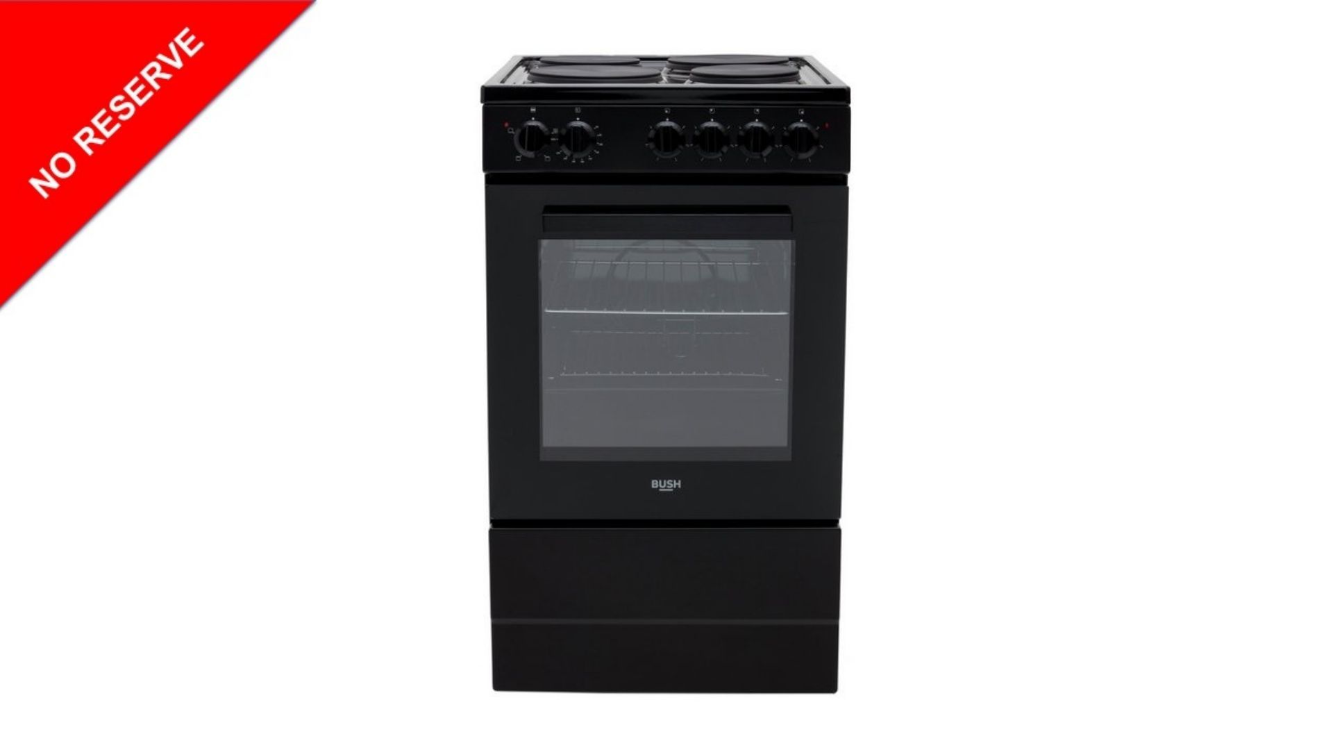 + VAT Grade A/B Bush BESAW50B 50cm Single Electric Cooker - 63 Litre Capacity Oven - Solid Plate