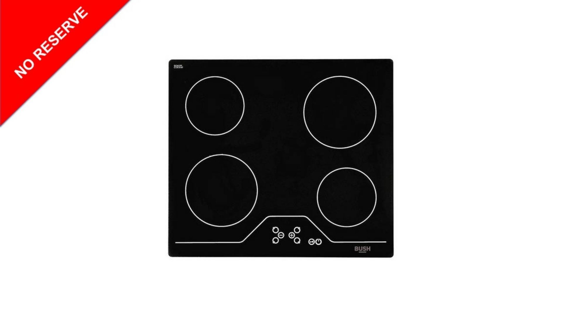 + VAT Grade A/B Bush A60CT Electric Ceramic Hob - Four Cooking Zones - Touch Control - Residual