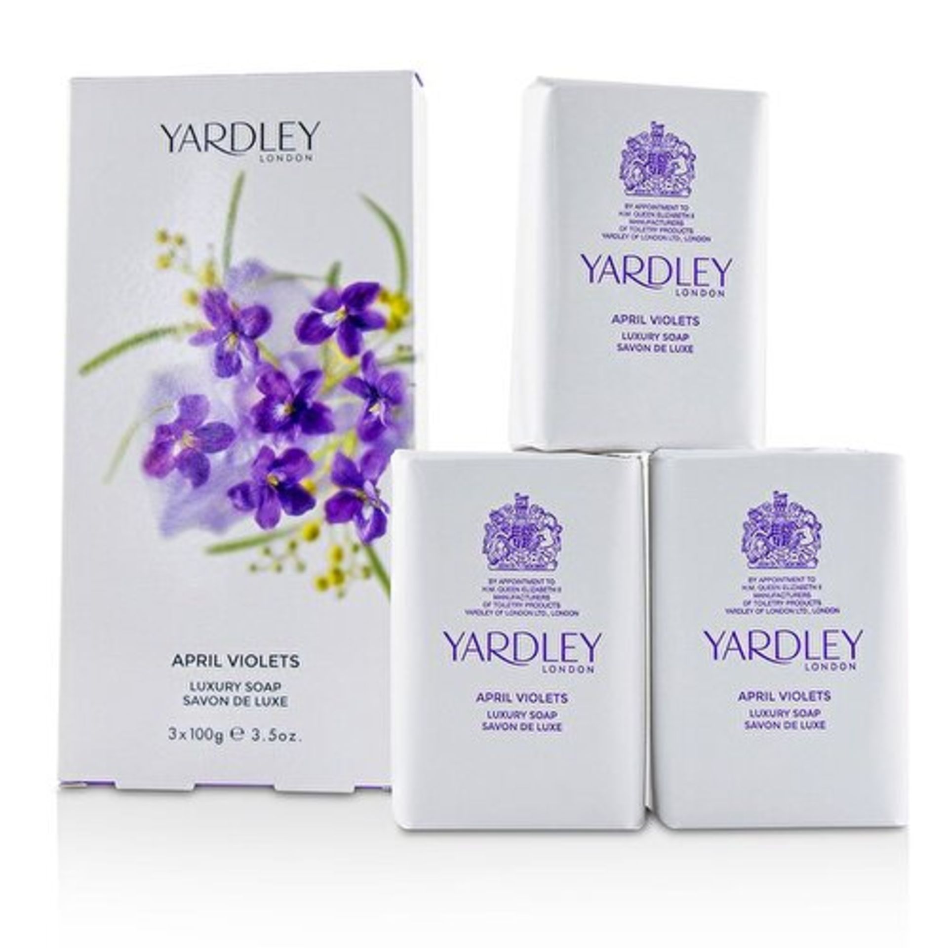 + VAT Brand New Yardley April Violets (X3) 100g Soap