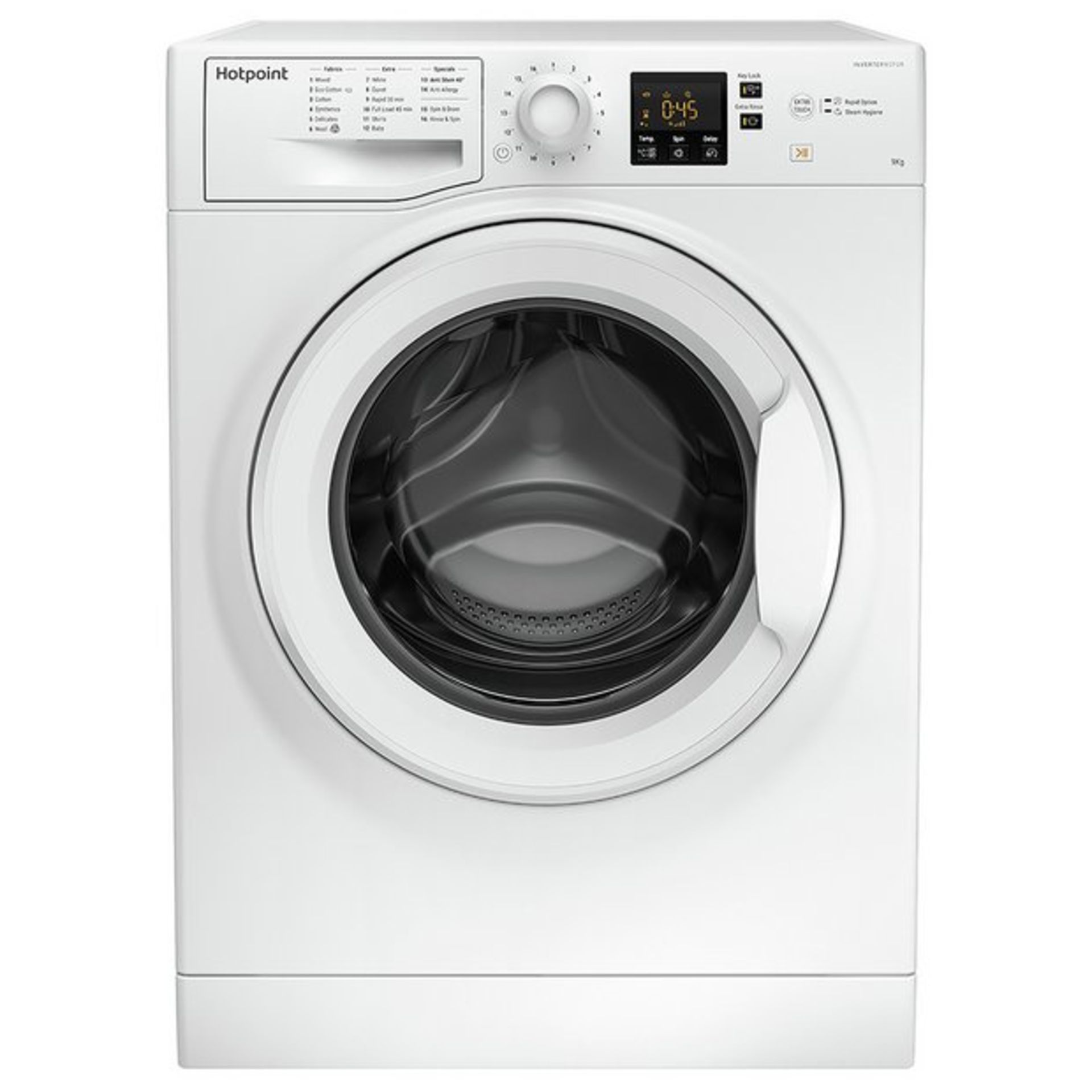 + VAT Grade A/B Hotpoint NSWM943CW 9KG 1400 Spin Washing Machine - 30 Minute Quick Wash - 16