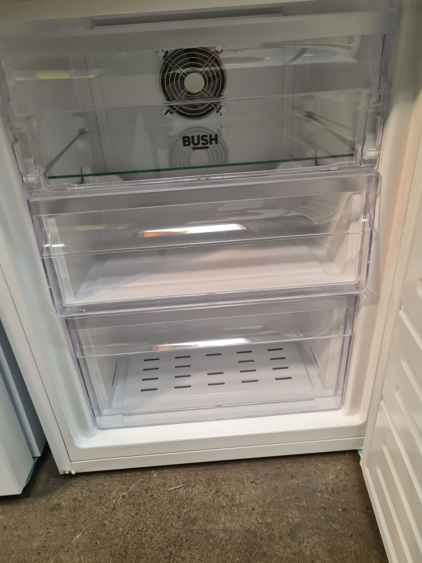 + VAT Grade A/B Bush F54180FFWTDW Frost Free Fridge Freezer - Fridge Capacity 202 Litres - Freezer - Image 3 of 3