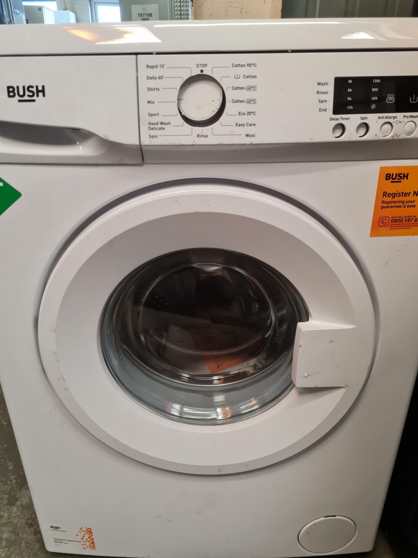 + VAT Grade A/B Bush WMDF621W 6Kg 1200 Spin Washing Machine - A++ Energy Rating - ISP £179.99 (