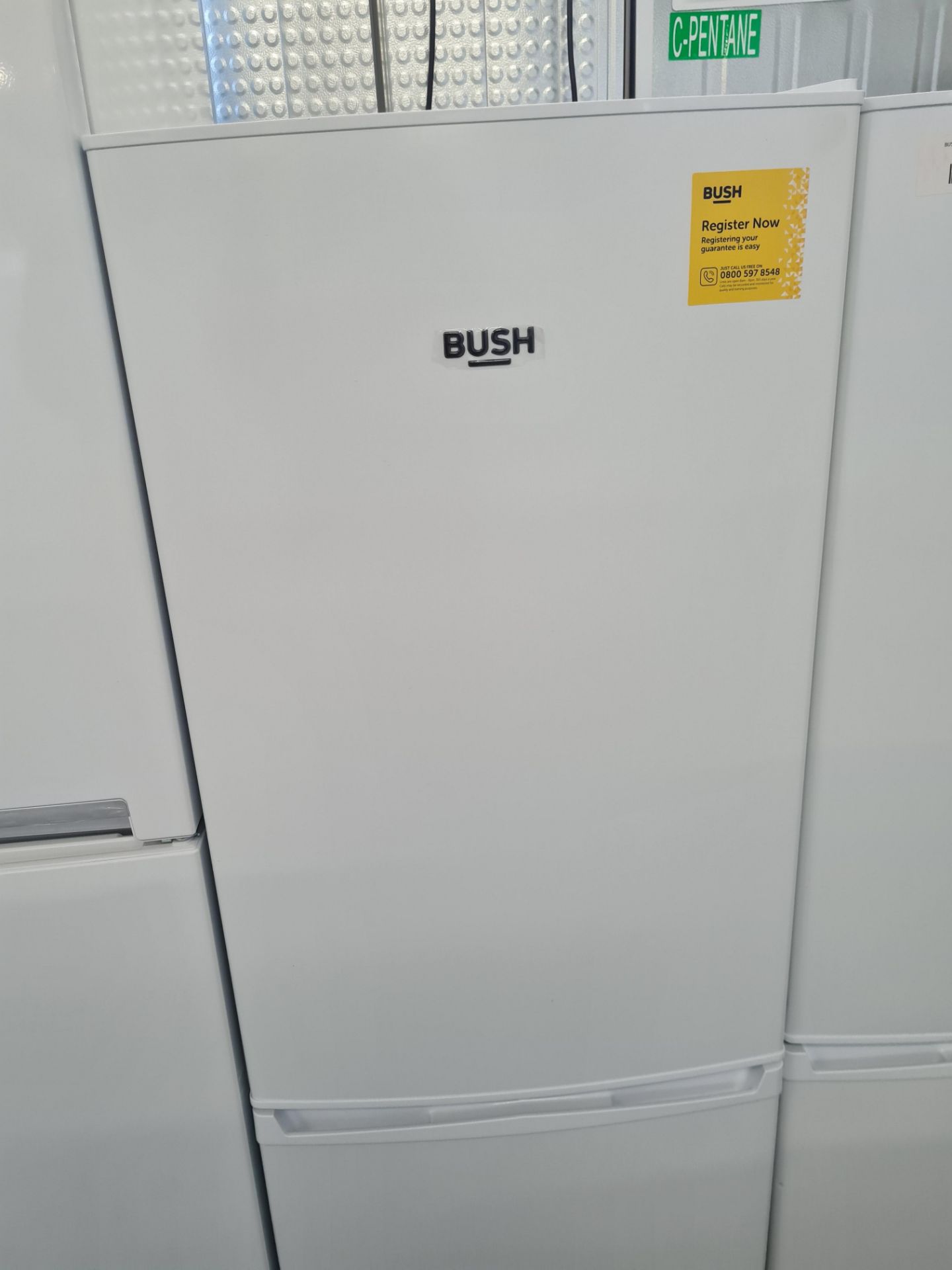 + VAT Grade A/B Bush M50142FFW Fridge Freezer - A+ Energy Rating - 116 Litre Capactiy Fridge - 52