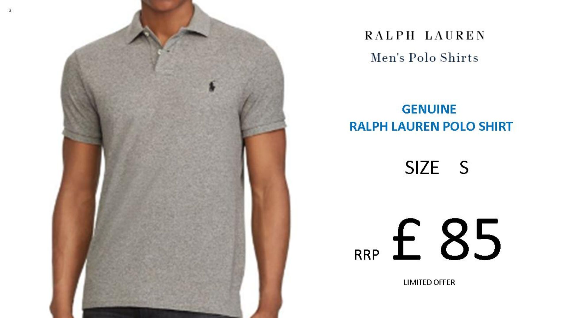 + VAT Brand New Ralph Lauren Custom-Fit Small Pony Polo Shirt - Andover Heather - Size S - Ribbed