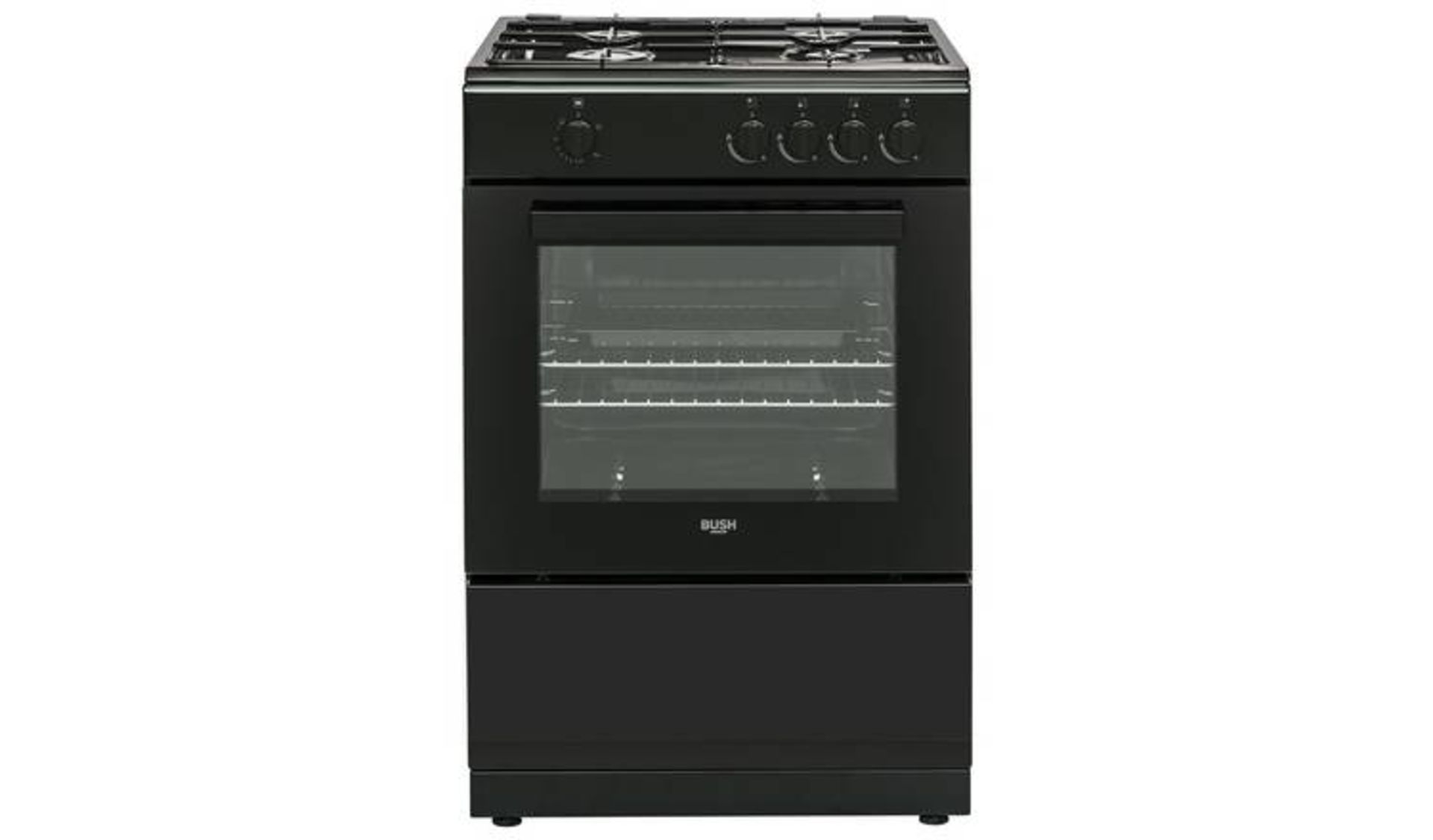 + VAT Grade A/B Bush BGC60SBX 60cm Single Gas Cooker - Main Oven 65 Litre Capacity - Four Gas