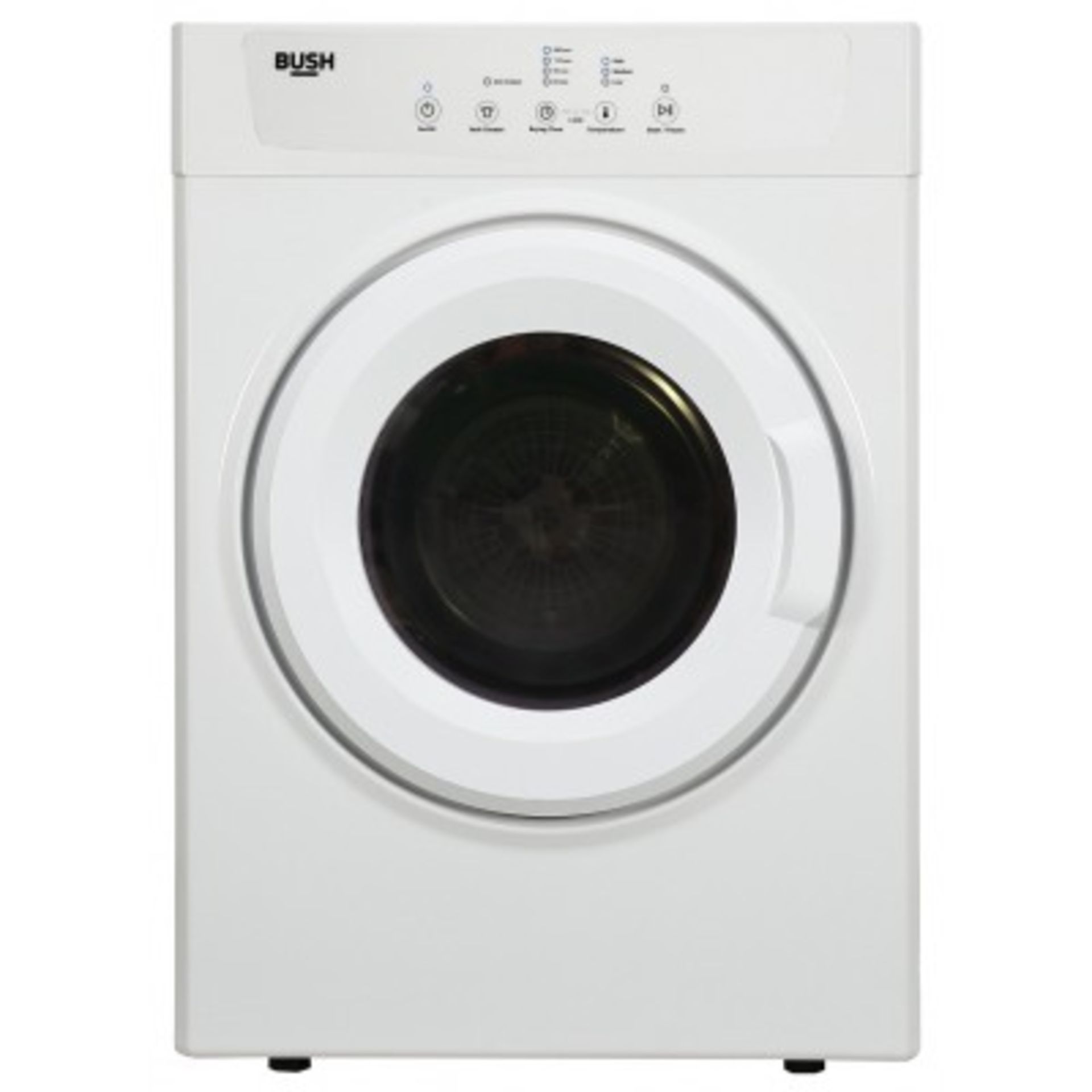 + VAT Grade A/B Bush TDV7NBW 7KG Vented Tumble Dryer -3 Heat Settings & 10 Drying Programmes -