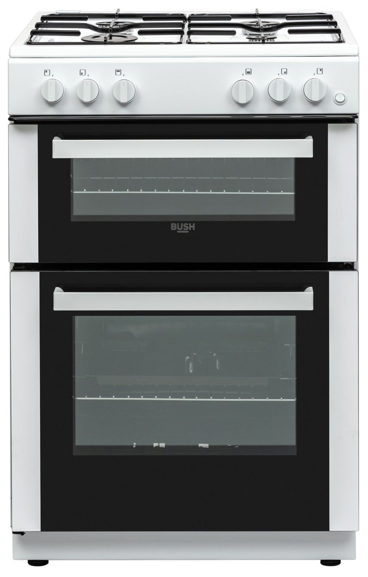 + VAT Grade A/B Bush BGC60DW 60cm Double Oven Gas Cooker - A+ Energy Rating - Main Oven 62 Litre