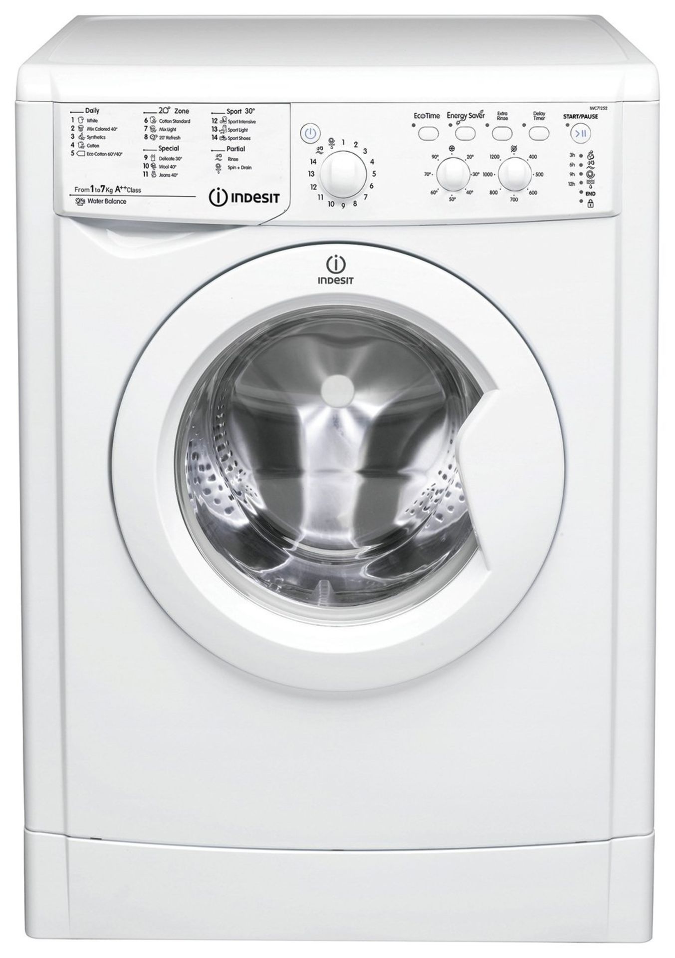 + VAT Grade A/B Indesit IWDC6125 6Kg/5Kg 1200 Spin Washer Dryer - 16 Washing Programmes - 35 Minute