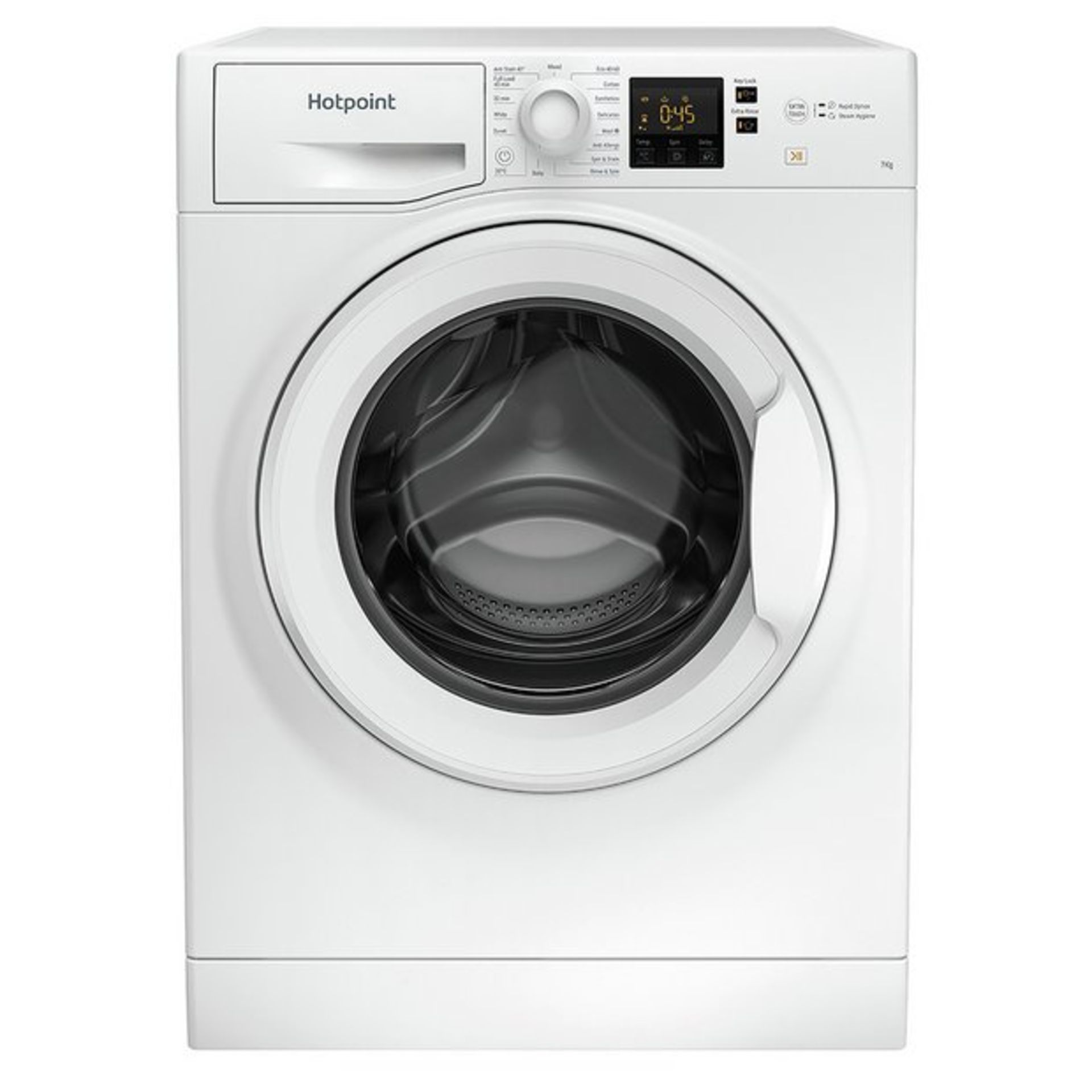 + VAT Grade A/B Hotpoint NSWM742UW 7Kg 1400 Spin Washing Machine - 16 Programmes - 30 Minute Quick