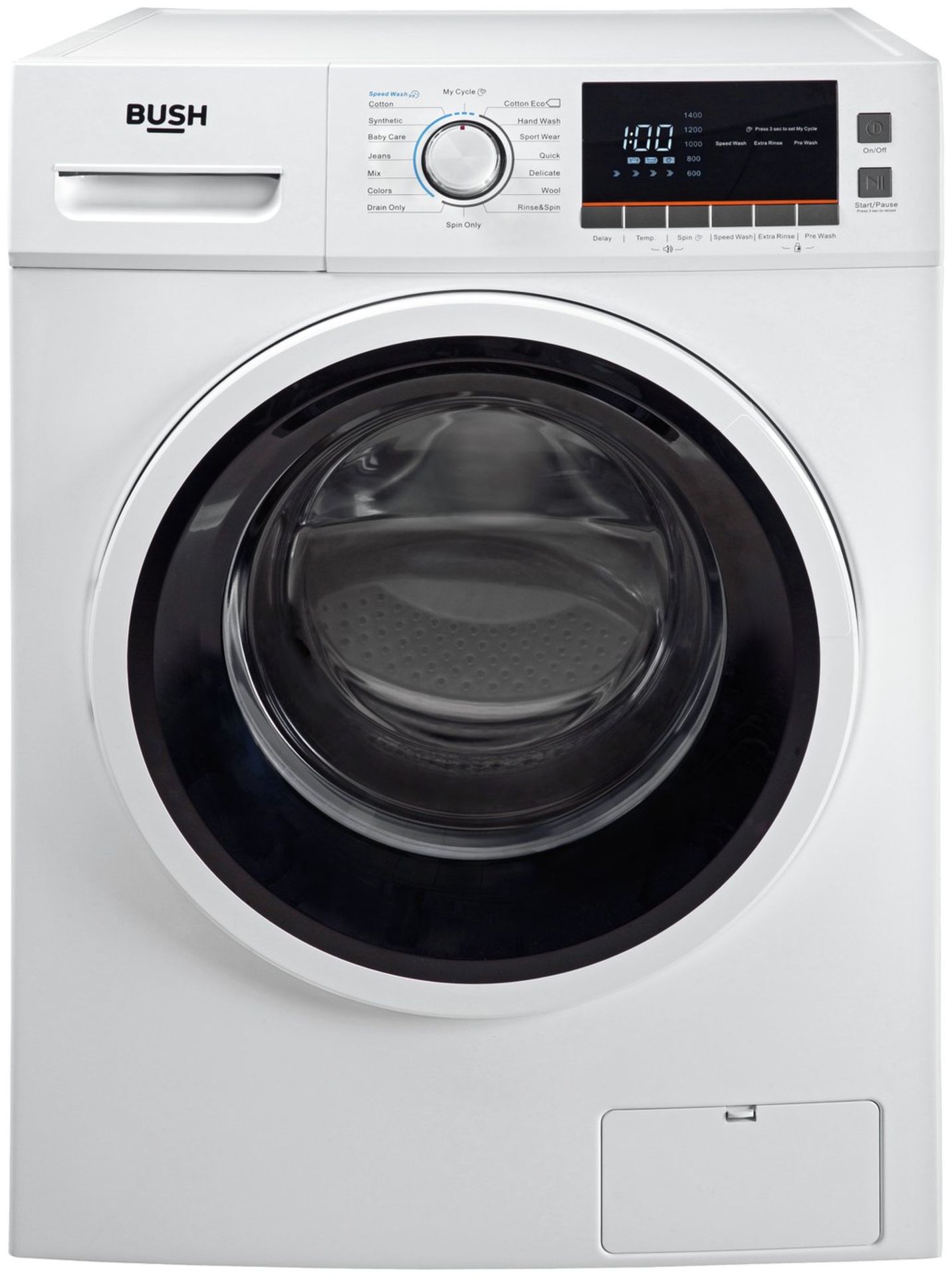+ VAT Grade A/B Bush WMNBX914W 9Kg 1400 Spin Washing Machine - 15 Programmes - 15 Minute Quick Wash