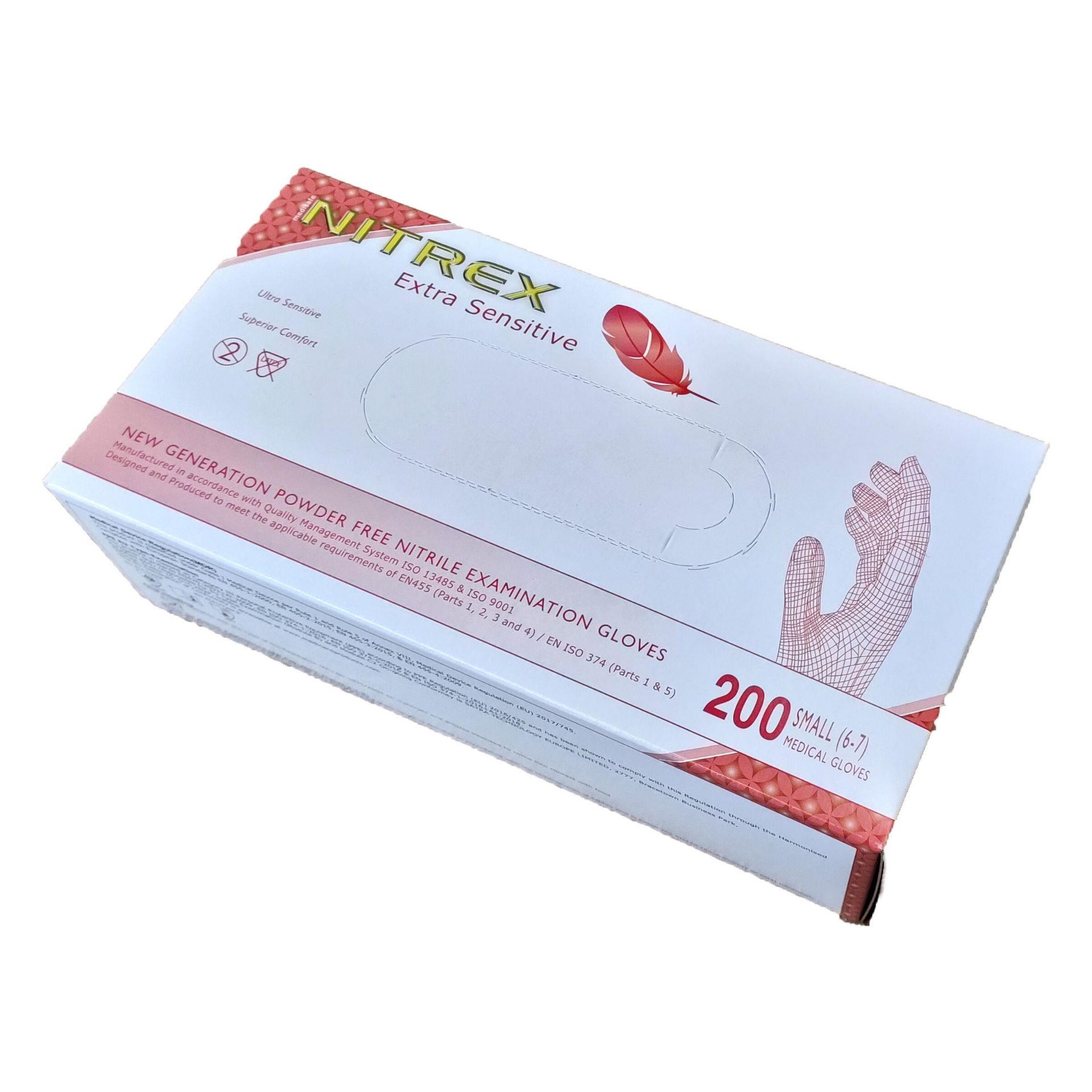 + VAT Grade A A Lot Of Three Boxes Of 200 Nitrex Extra Sensitive Nitrile Gloves