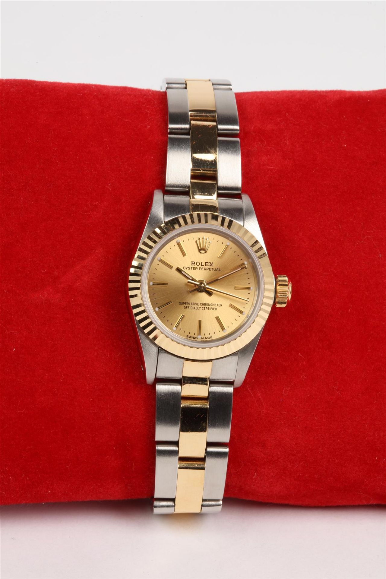 No VAT Ladies Rolex Oyster Perpetual Watch - Model 67193 - Gold & Stainless Steel Strap With Gold