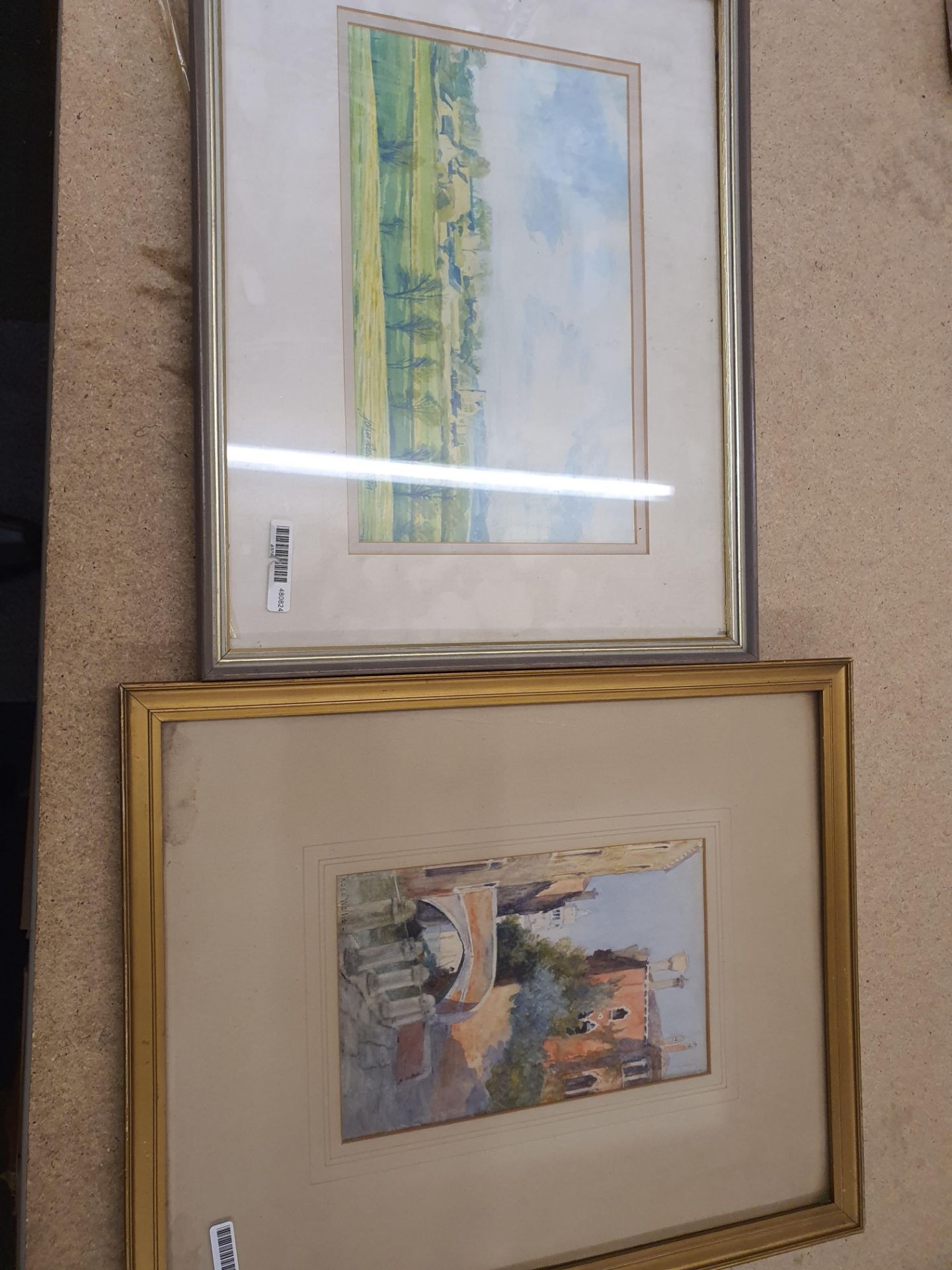 No VAT Grade U Two Gilt Framed Prints - One Of Countyside Scene And One Canal Scene - Image 3 of 4