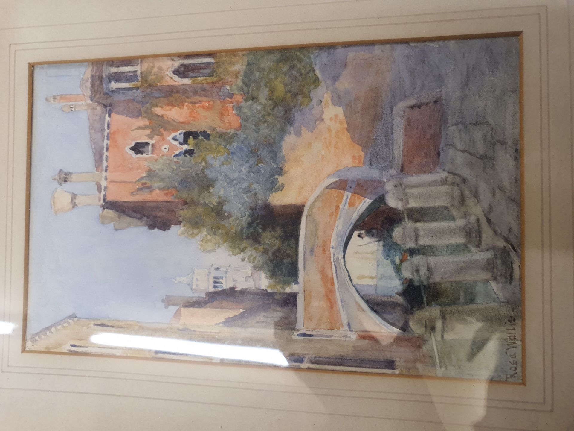 No VAT Grade U Two Gilt Framed Prints - One Of Countyside Scene And One Canal Scene
