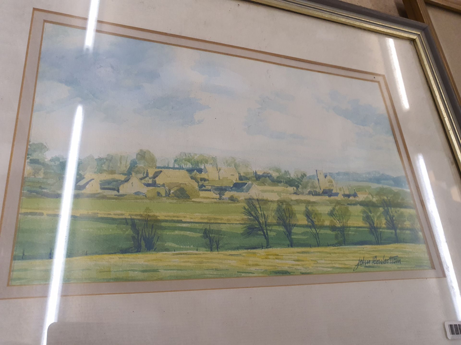 No VAT Grade U Two Gilt Framed Prints - One Of Countyside Scene And One Canal Scene - Image 4 of 4