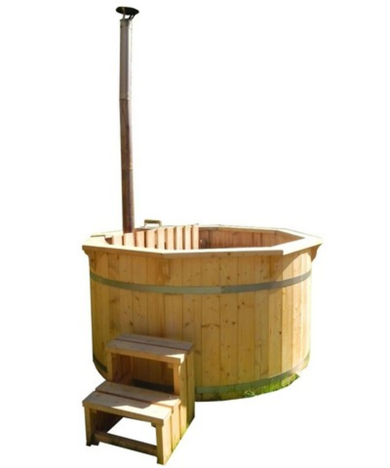 + VAT Brand New 2.2m Spruce Hot Tub with Heater Inside Stainless