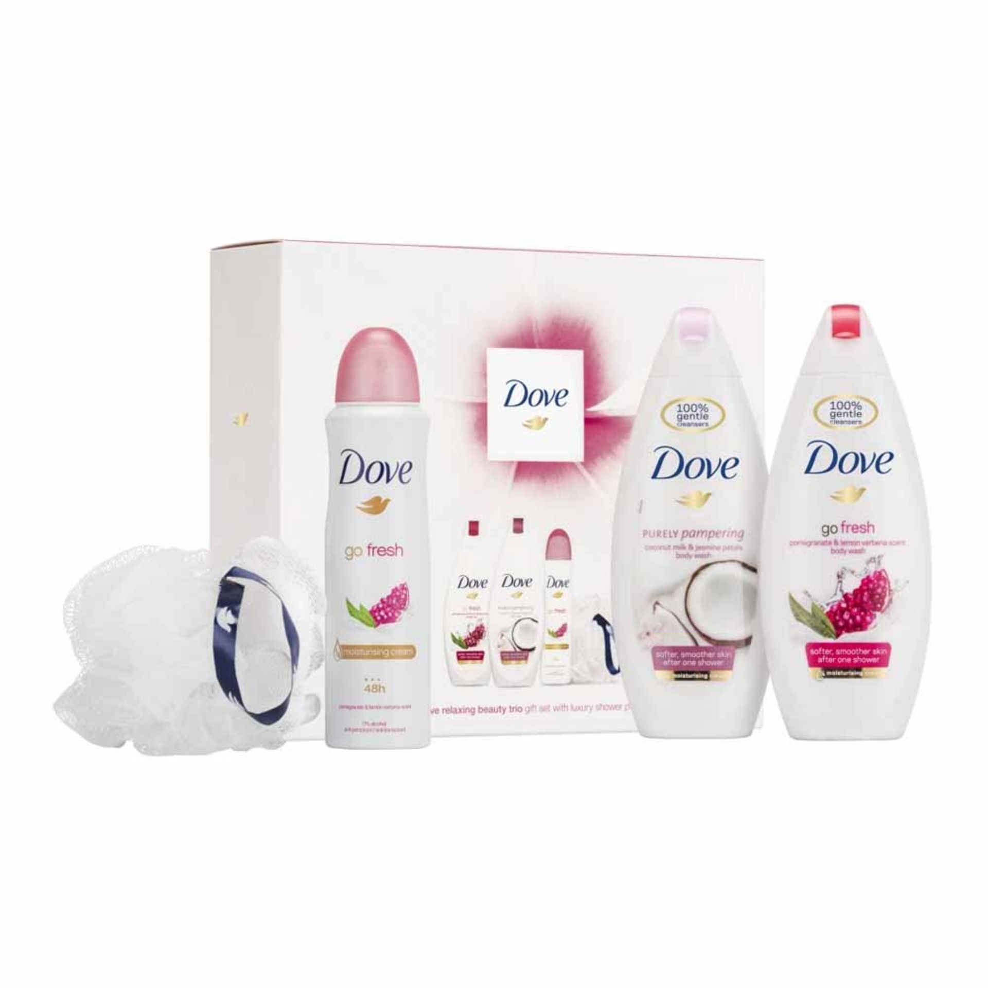 + VAT Grade C Seven Dove Relaxing Beauty Trio Gift Sets - Body Wash - Antiperspirant - Puff -