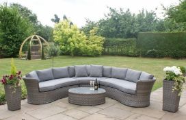 + VAT Brand New Chelsea Garden Company 5-Seater Semi Circular Corner Set - Item Is Available Approx