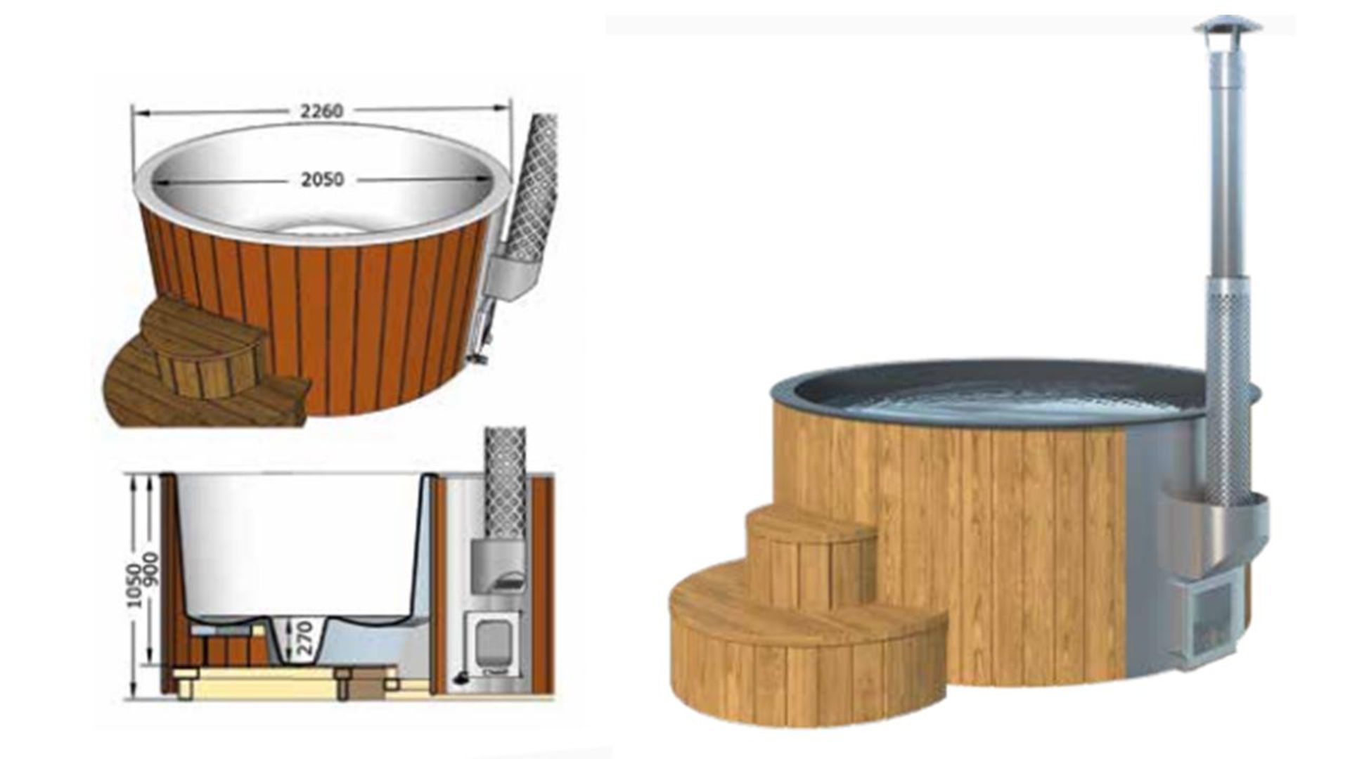 + VAT Brand New Deluxe 220 Hot Tub - 105cm Tall - 226cm Diamter - 19mm Thickness - 360kg - 240 x - Image 2 of 2