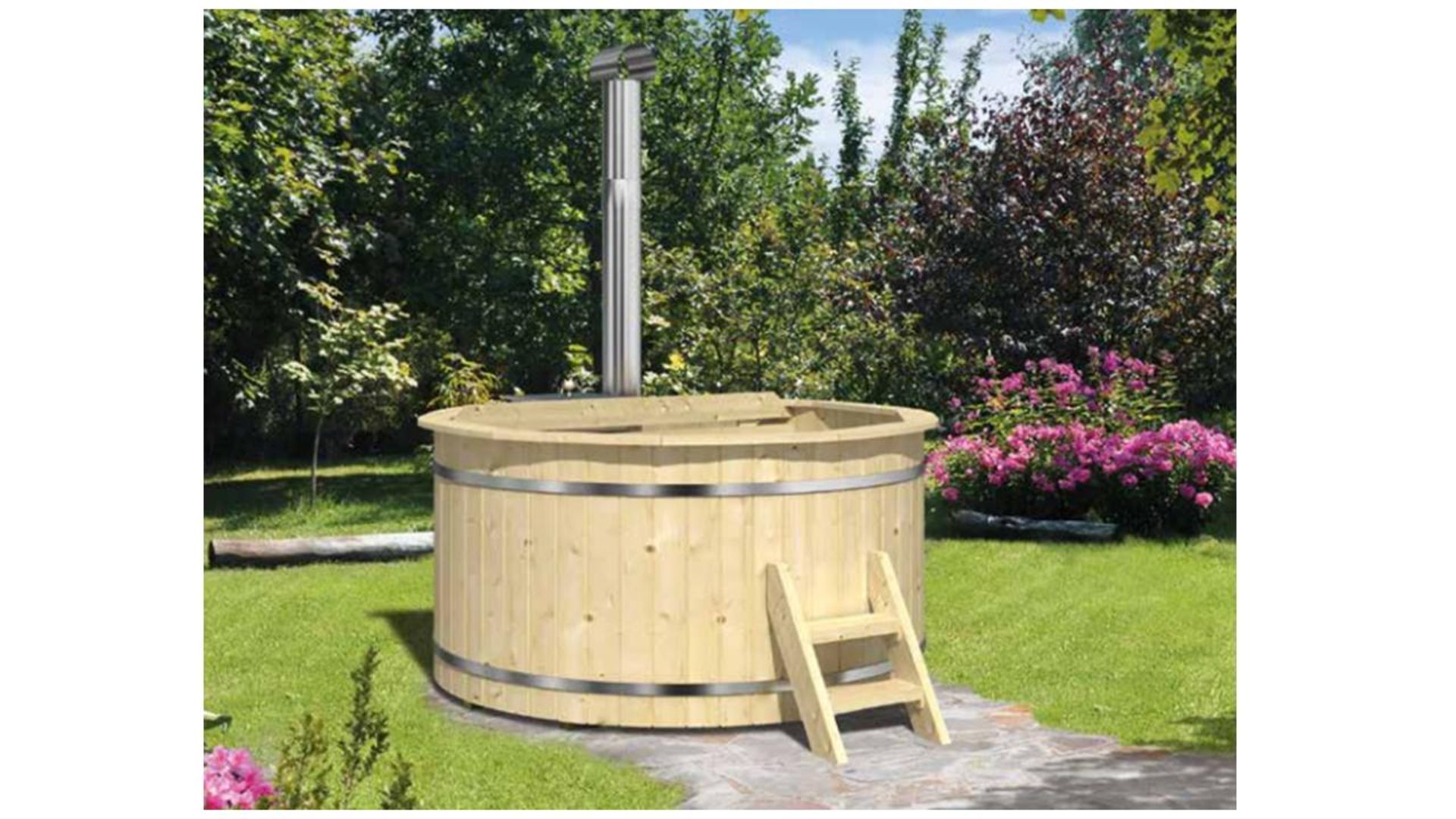 + VAT Brand New Spruce Wooden Hot Tub - 105cm Tall - 42mm Thickness - Internal Heater - 250kg -