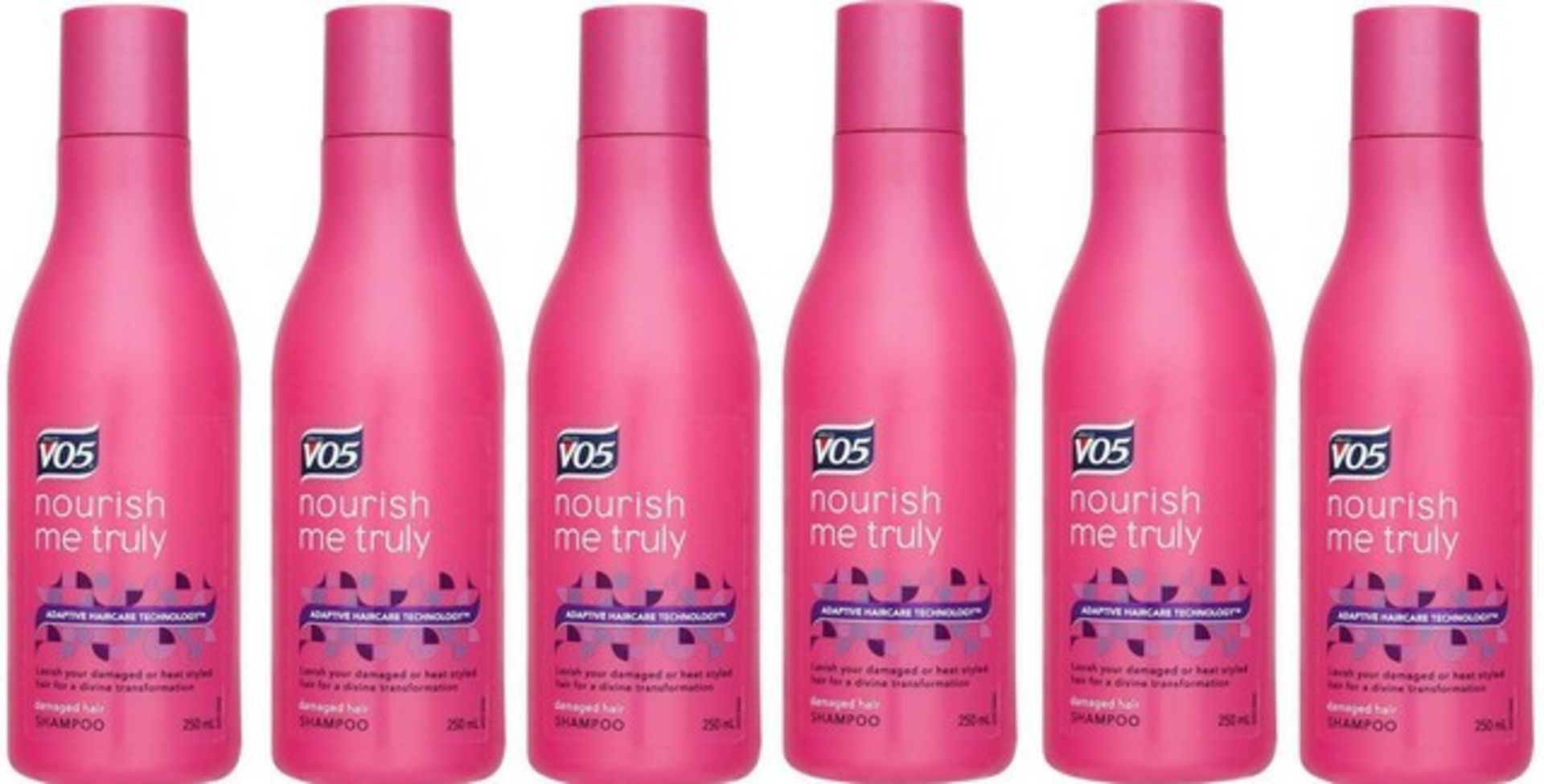 + VAT Brand New Lot Of Six 250ml VO5 Nourish Me Truly Damaged Hair Shampoo