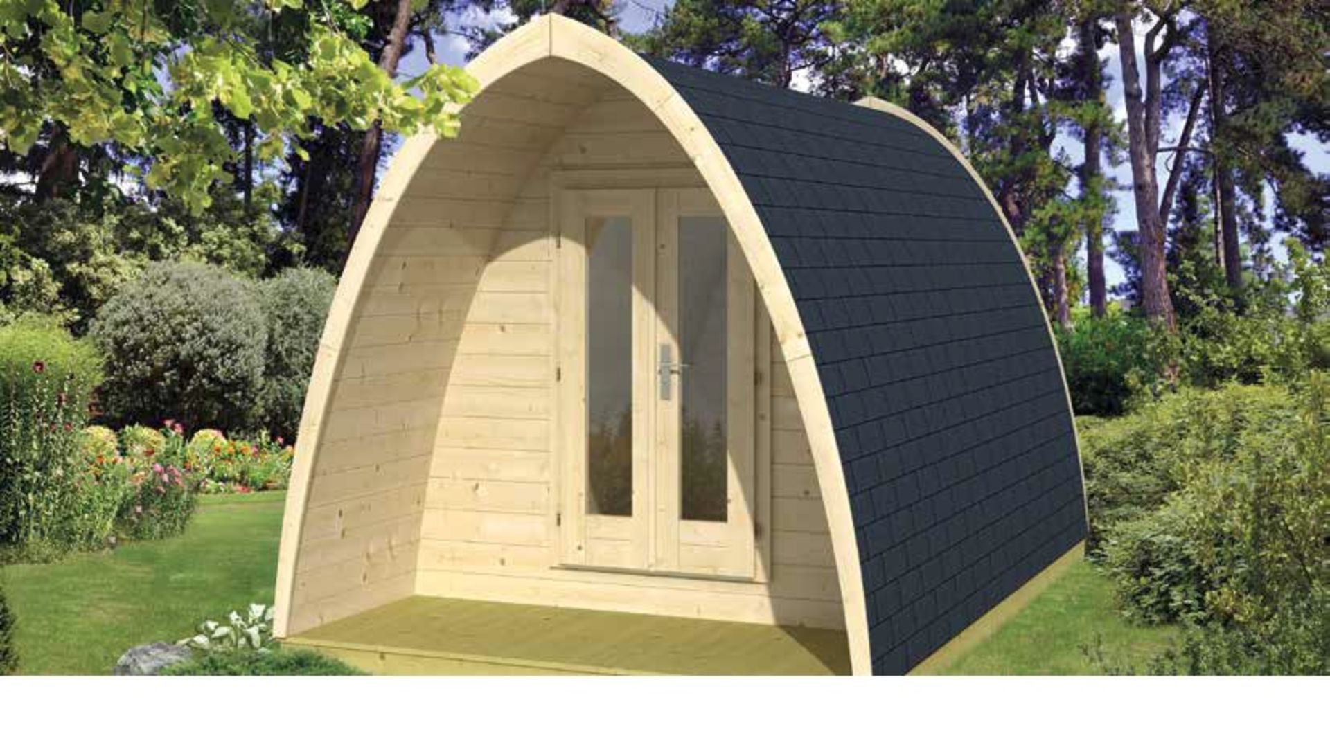 + VAT Brand New 9.40m Sq Camping Pod 400 - 233 x 400 x 240cm - 28/42mm Thickness - Pallet