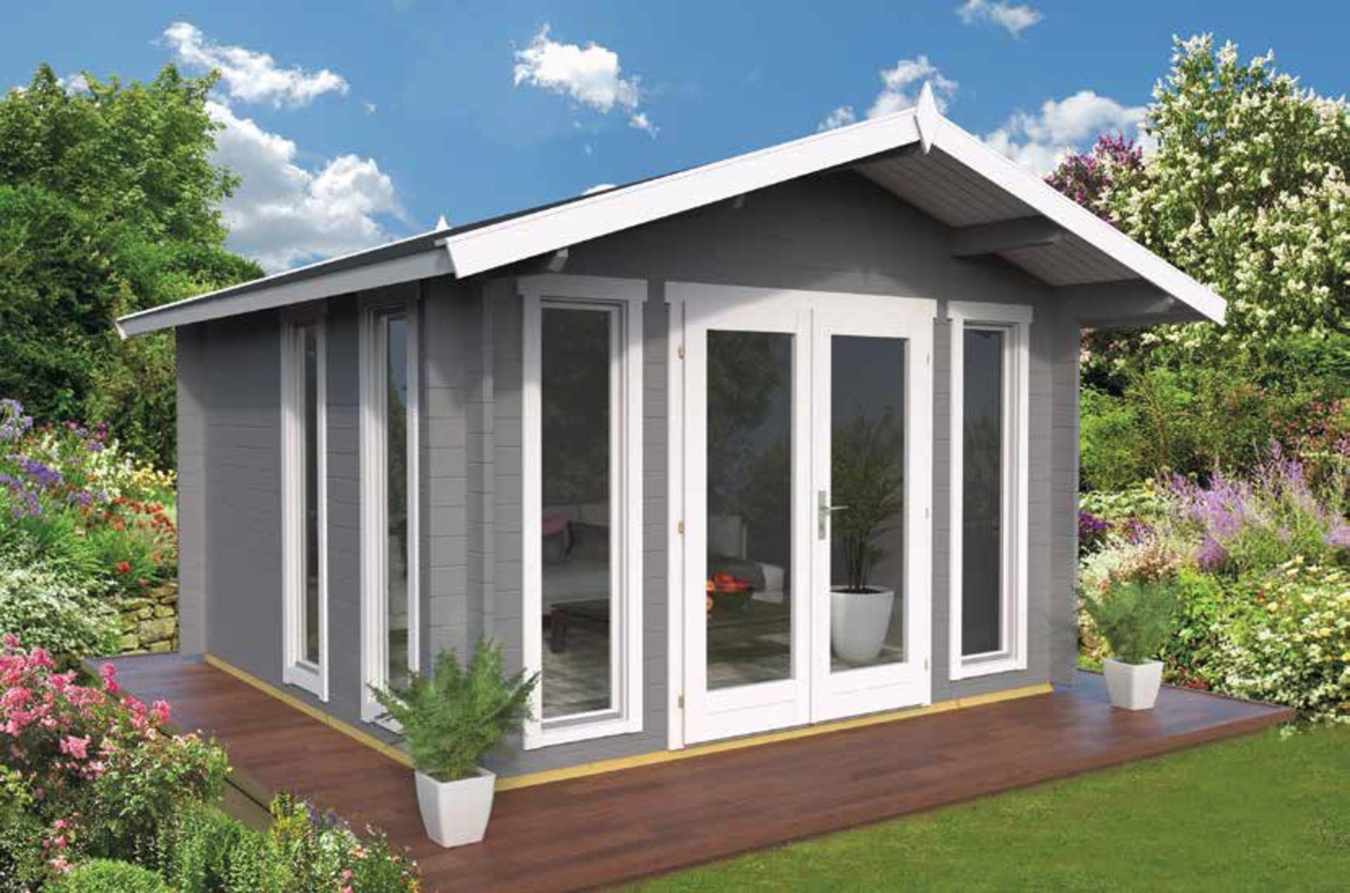 + VAT Brand New 15.10m Sq Adele Garden House - 40mm Thickness - 268 x 410 x 370cm - Pallet