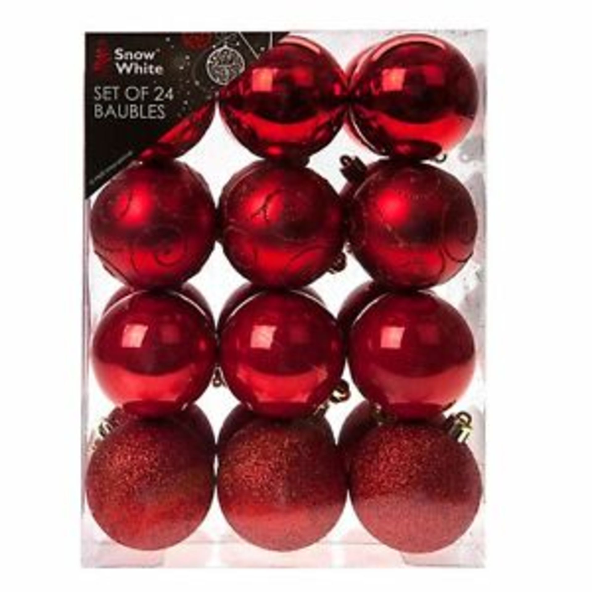 + VAT Brand New Set Of 24 Red 6cm Baubles