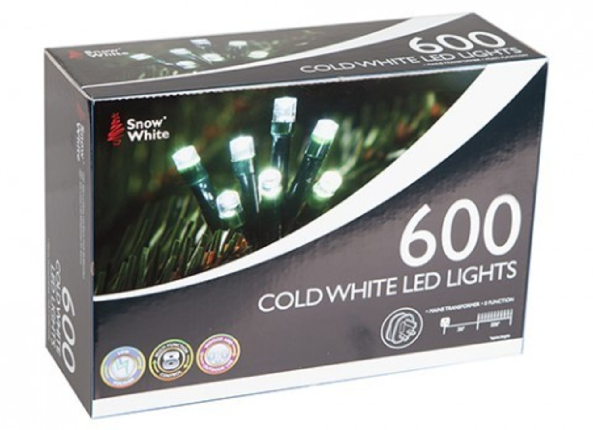 + VAT Brand New 600 Cold White Mains Operated LED Lights - 8 Functions - Mains Transformer
