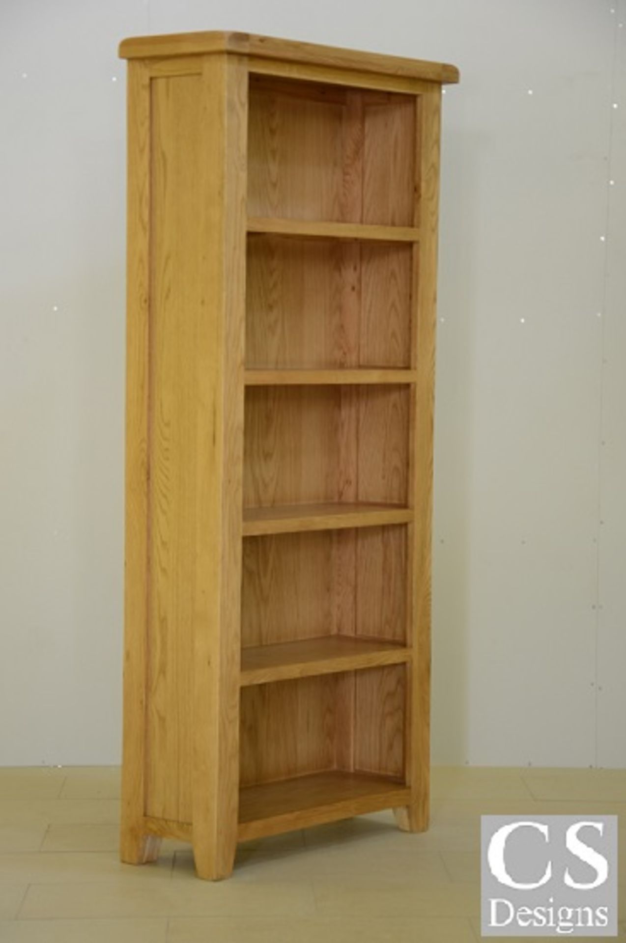 + VAT Brand New CS Designs "Windsor" Natural Oak Five Shelf Bookcase - Brand New Stunning Quality -