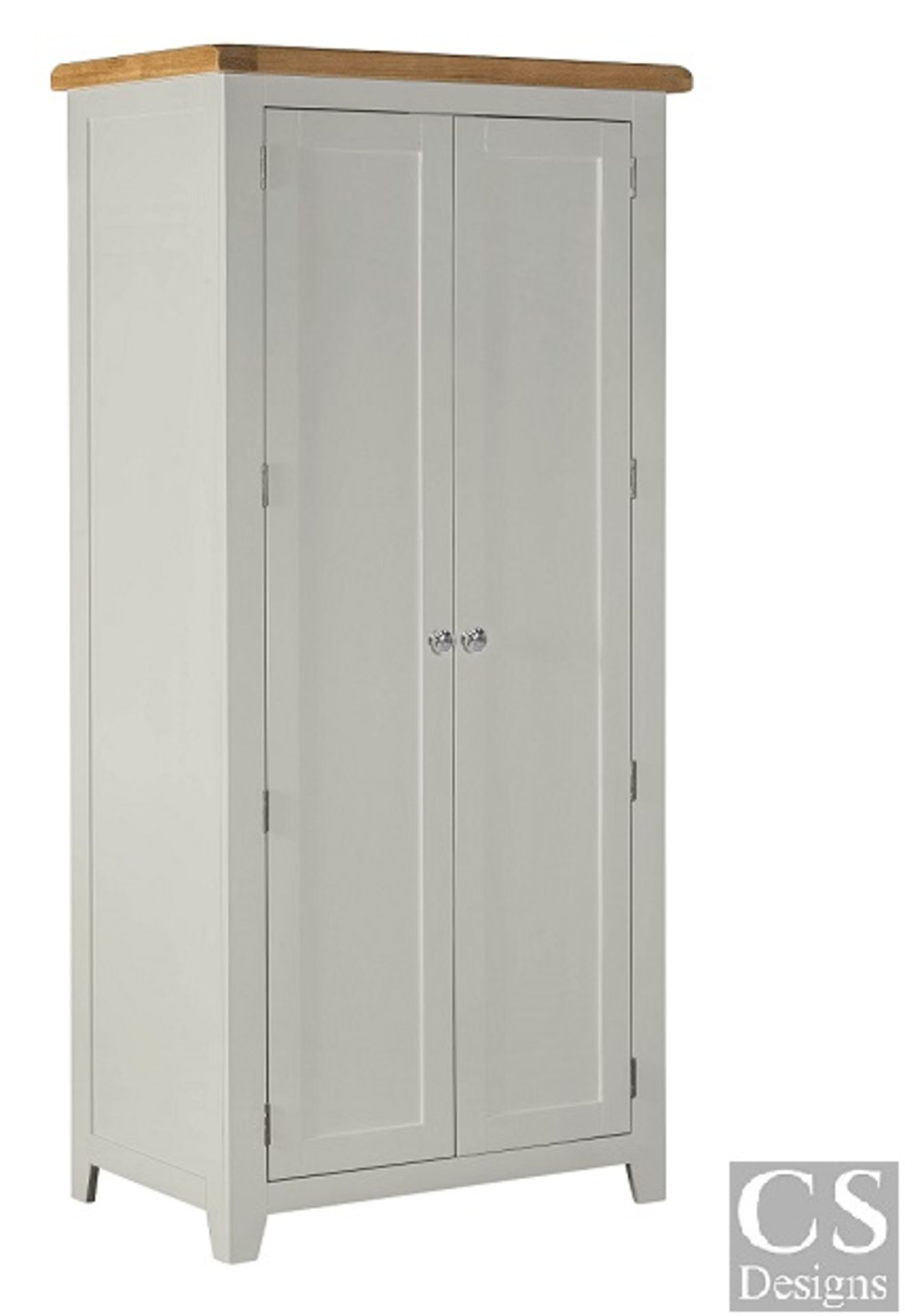 + VAT Brand New CS Designs "Daylesford" Single Wardrobe With Natural Oak Tops With Solid Hardwood