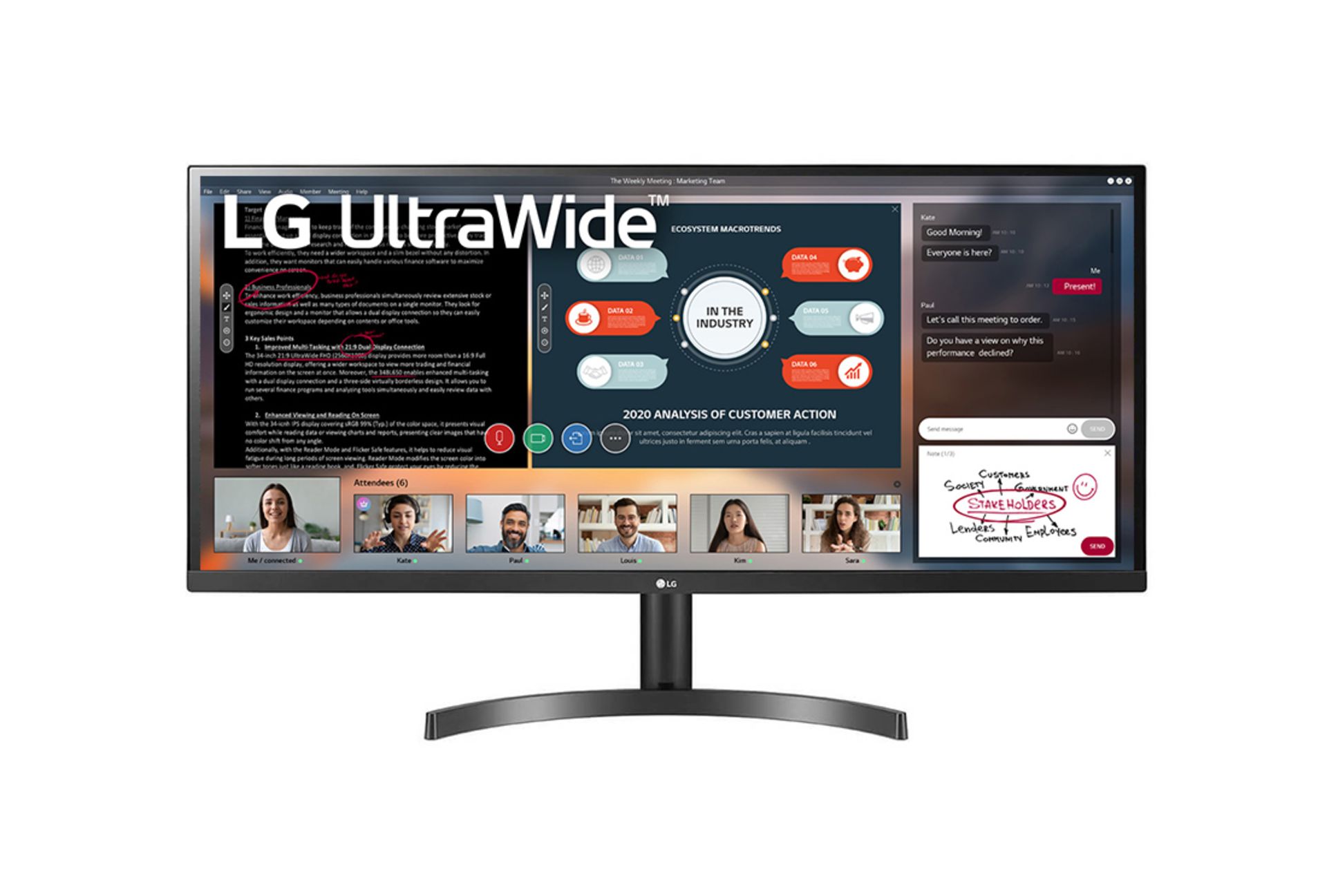 + VAT Grade A LG34WL500-B 34 Inch Ultra Wide Full HD IPS Monitor With HDR