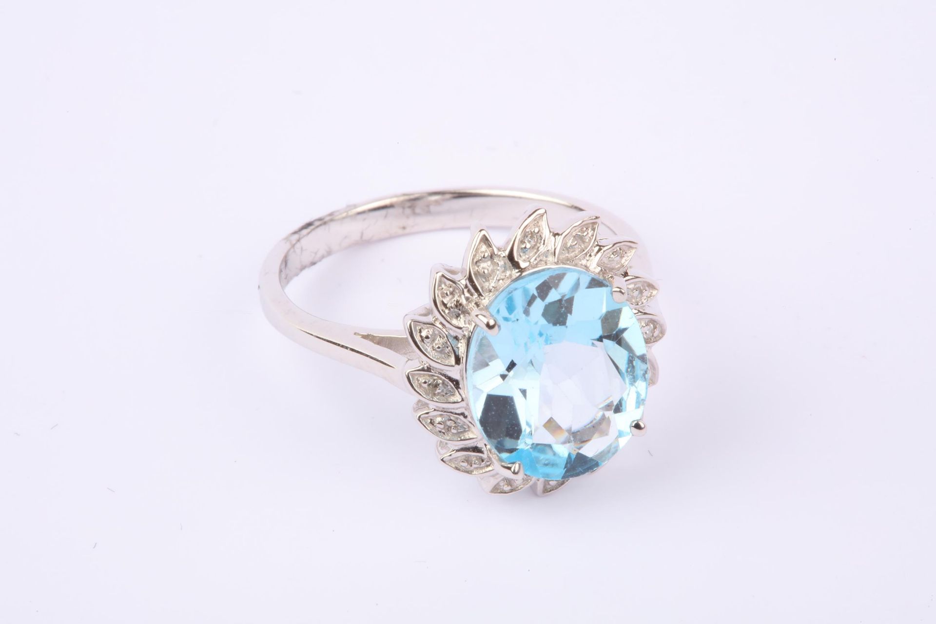 + VAT Brand New Large Blue Topaz Dress Ring