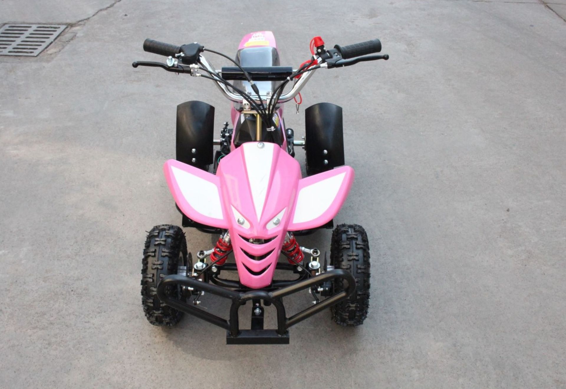 + VAT Brand New 49cc Hawk Mini Quad Bike - Colours May Vary - Full Front And Rear Suspension - Disk - Image 4 of 4