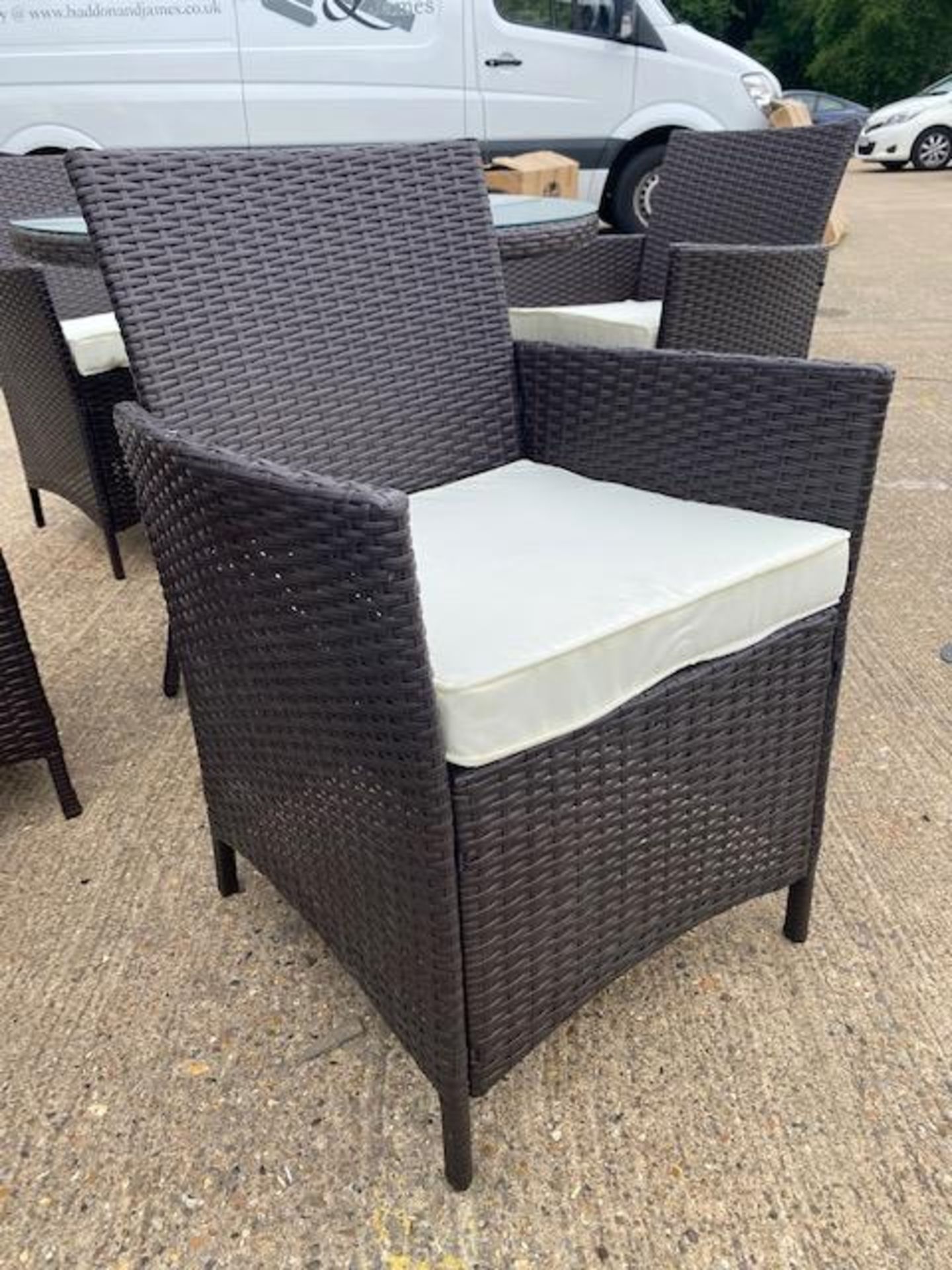 + VAT Brand New Chelsea Garden Company 4-Seater Brown Rattan Outdoor Dining Set - Item Is - Image 11 of 11