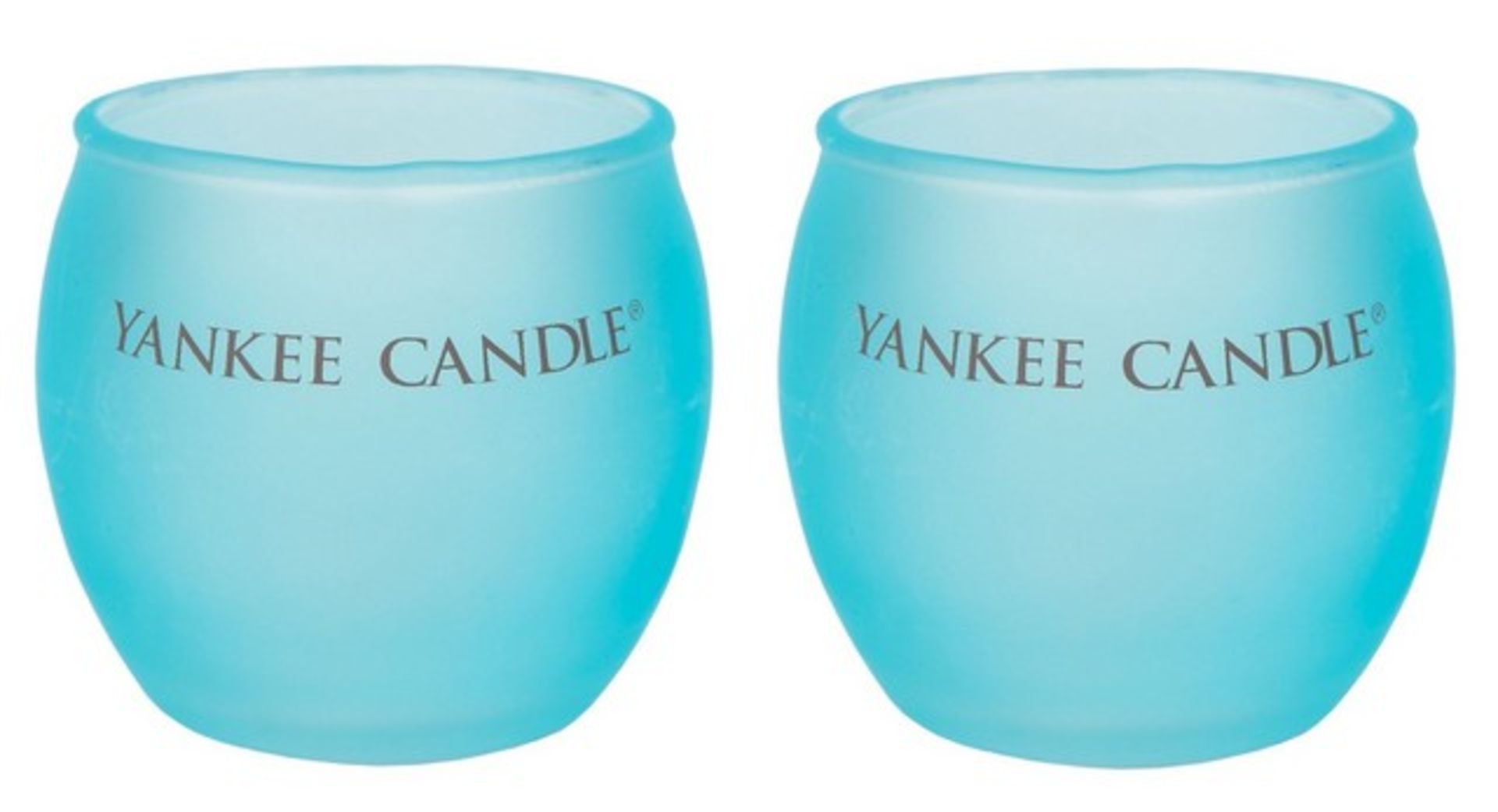 + VAT Brand New Pair of Colourful Roly Poly Aqua Votive Yankee Candle Holder