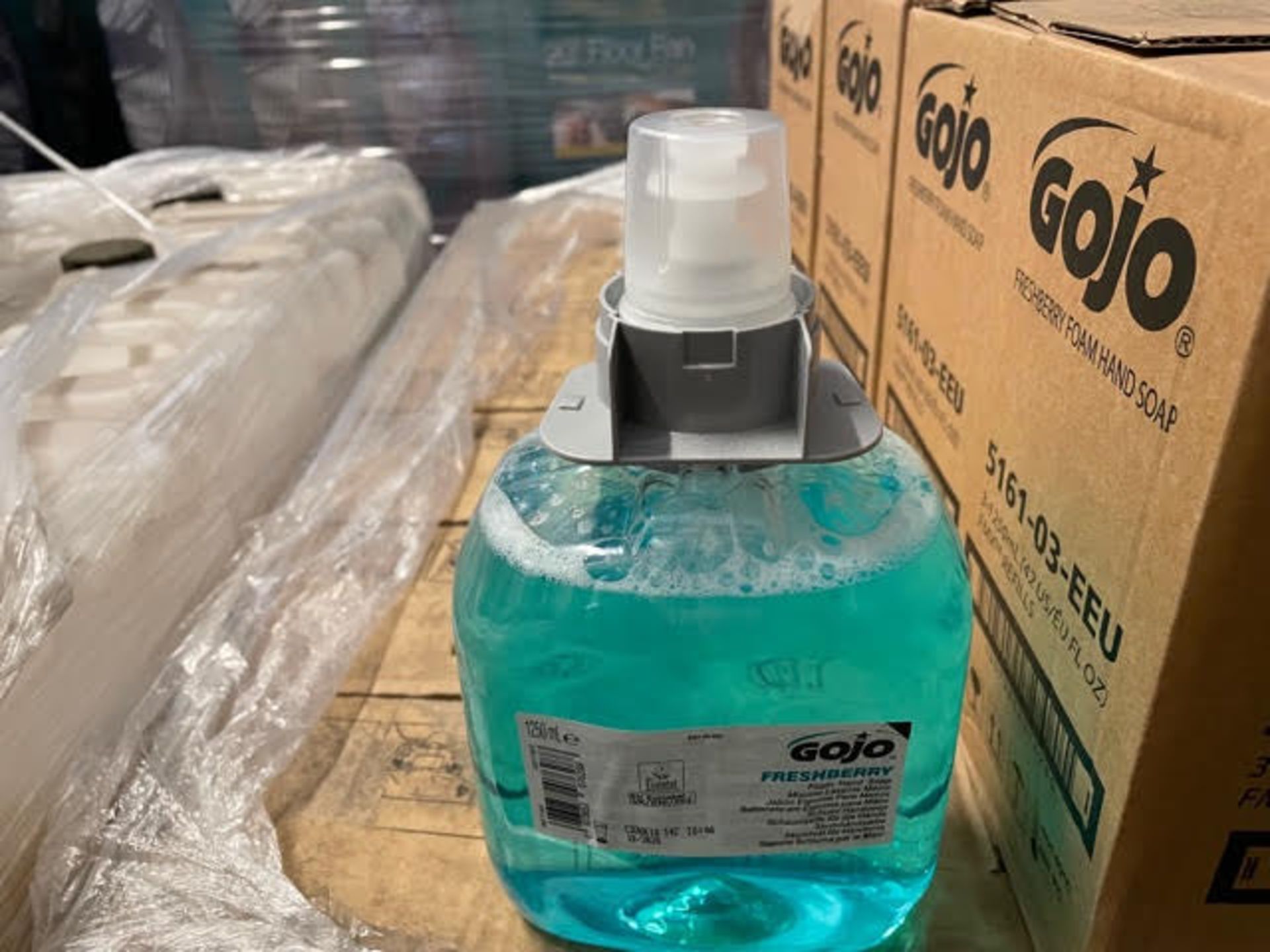 + VAT Grade A Pallet 138 x 1250ml Bottles Gojo Freshberry Foam Hand Soap & 16 x 1250ml Bottles