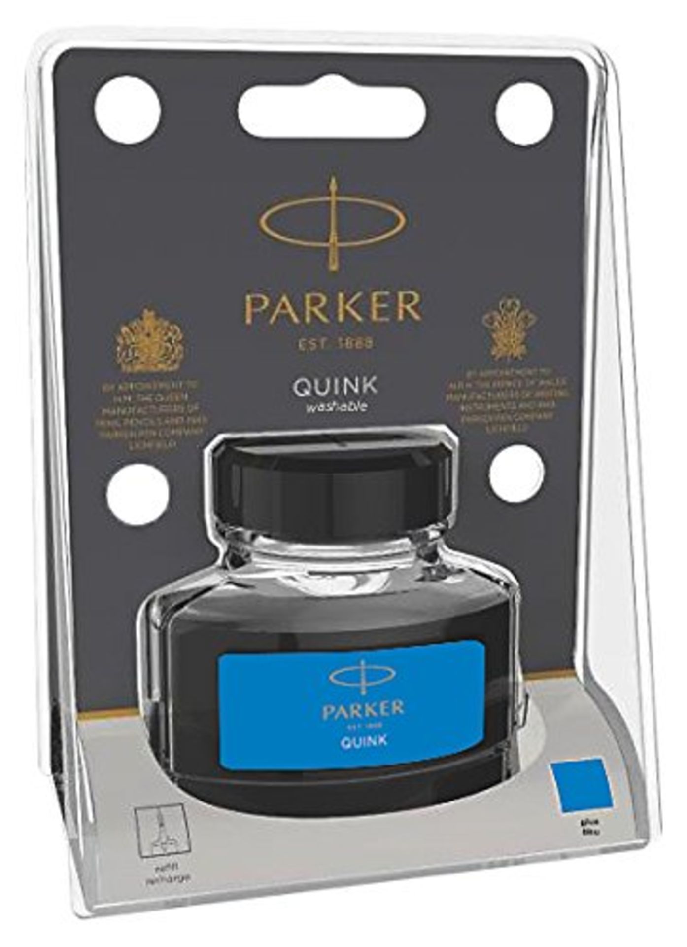 + VAT Grade A A Lot Of Six 57ml Jars Parker Fountain Pen Liquid Quink Ink Blue