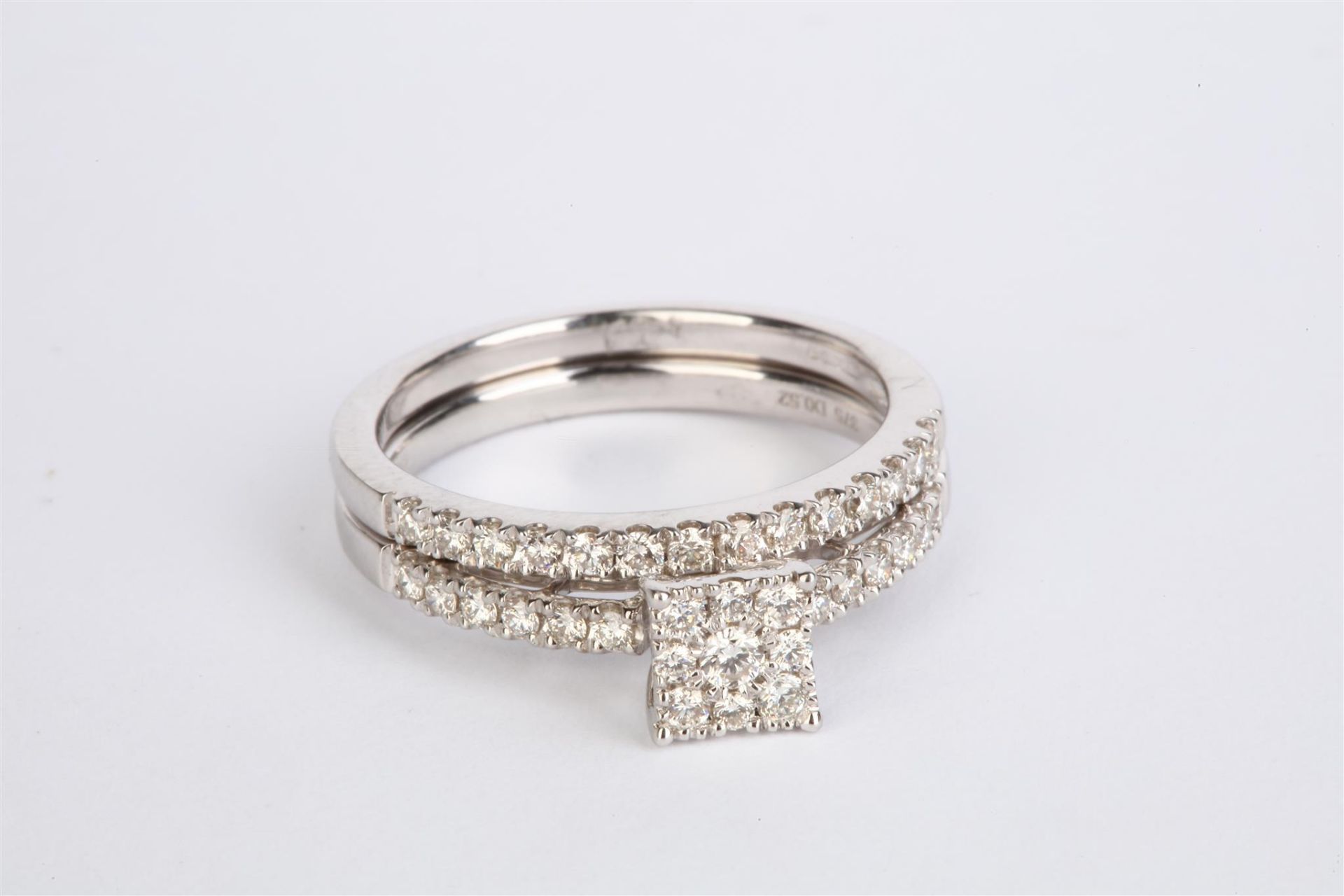 + VAT Ladies 9ct White Gold Diamond Wedding and Engagement Ring Set