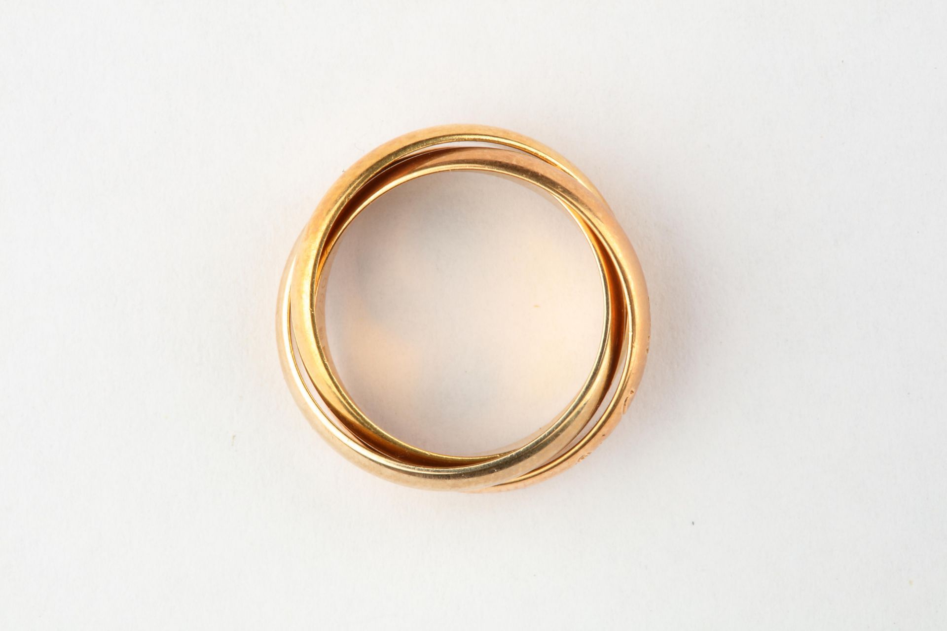 No VAT Cartier Tri Gold Trinity Ring With 18k Yellow Gold, White Gold And Rose Gold