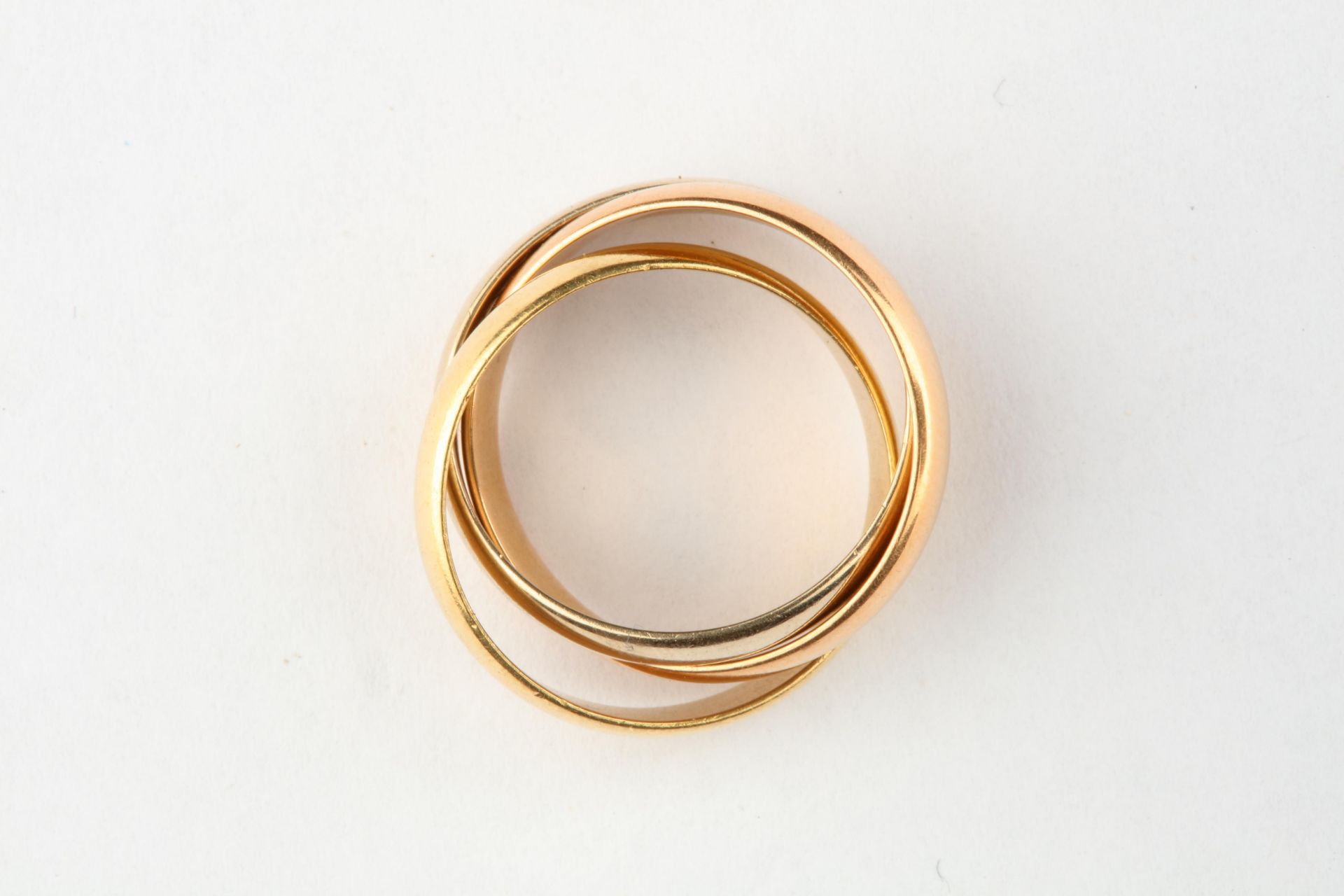 No VAT Cartier Tri Gold Trinity Ring With 18k Yellow Gold, White Gold And Rose Gold