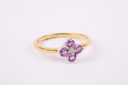 + VAT Brand New Purple Topaz Flower Design Ring