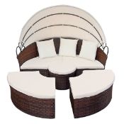 + VAT Brand New Chelsea Garden Company Brown Rattan Day Bed & Table Set - Item Is Available From