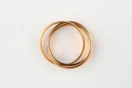 No VAT Cartier Tri Gold Trinity Ring With 18k Yellow Gold, White Gold And Rose Gold
