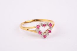 + VAT Brand New Garnet Love Heart Design Ring