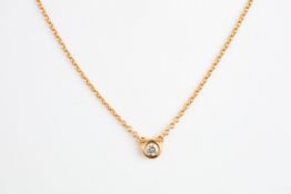 No VAT Tiffany & Co Elsa Peretti "Diamonds By The Yard" Single Diamond Necklace In 18K Yellow Gold